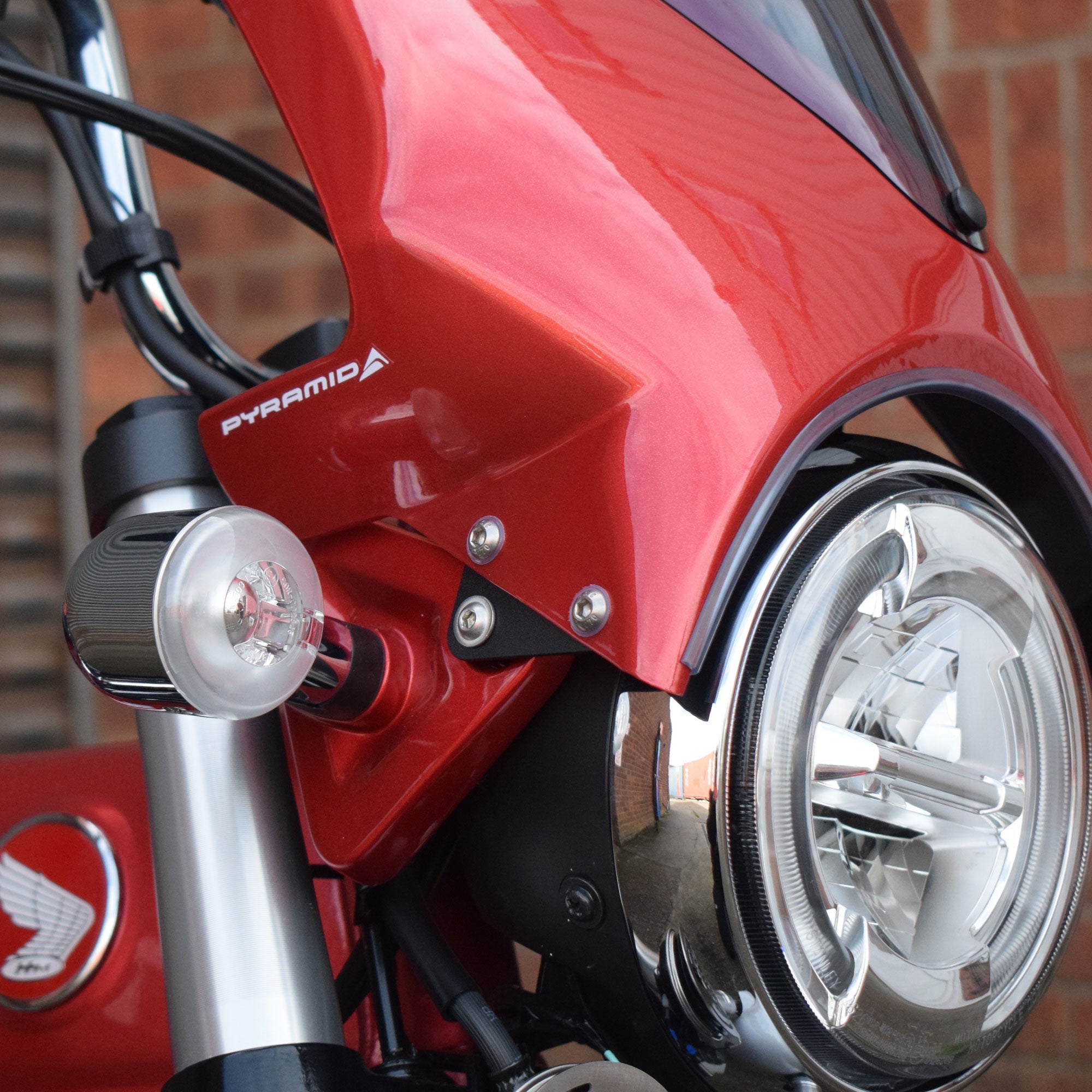 Pyramid Fly Screen | Pearl Nebula Red | Honda ST125 Dax 2023>Current-21290R-Screens-Pyramid Motorcycle Accessories