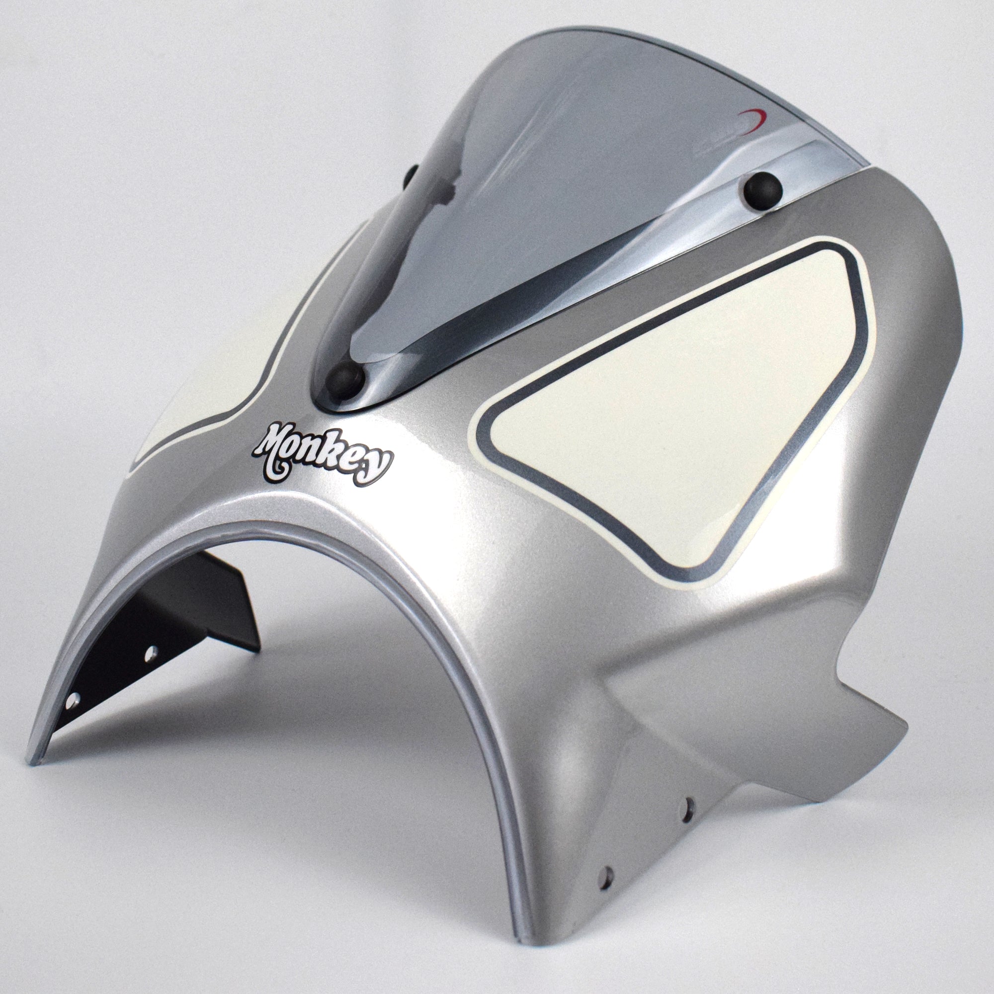 Pyramid Fly Screen | Silver/White | Honda Monkey 125 2022>Current