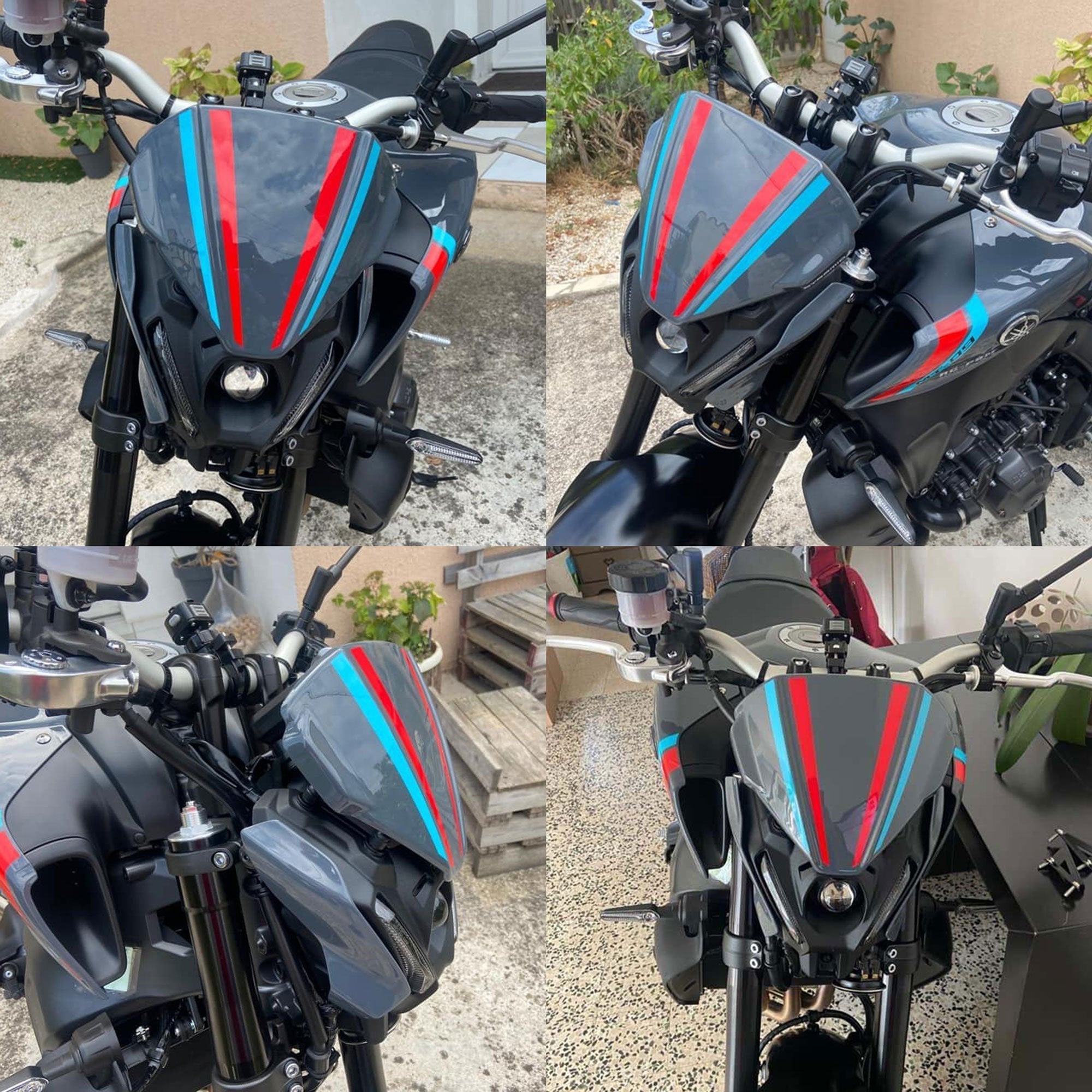 Pyramid Fly Screen | Storm Fluo/Cyan Strom Colours | Yamaha MT-09 2021>2023-Screens-Pyramid Motorcycle Accessories