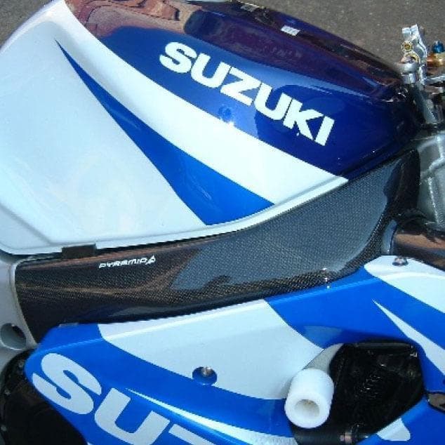 Pyramid Frame Covers | Carbon | Suzuki GSX-R750 2000>2003-02010A-Frame Covers-Pyramid Motorcycle Accessories