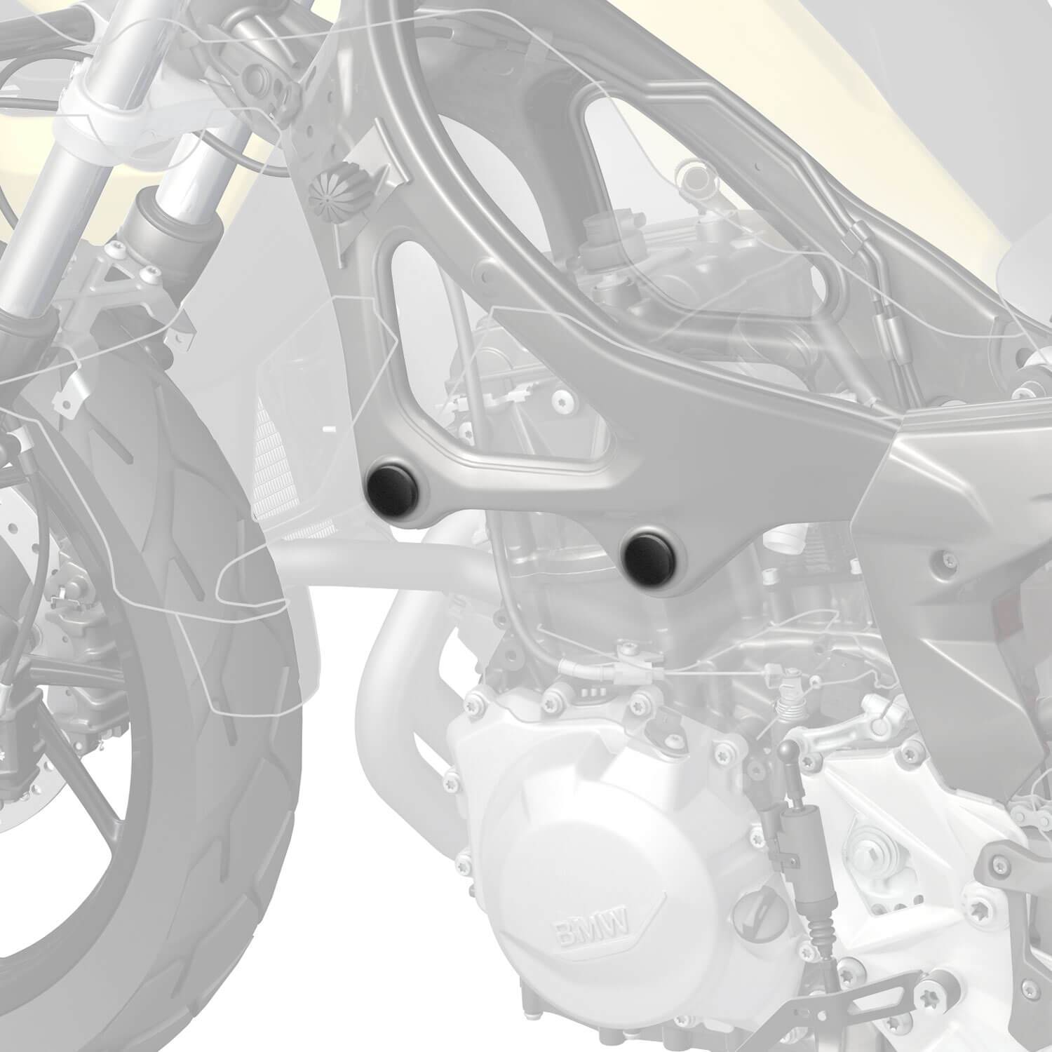 Pyramid Frame End Caps | Matte Black | BMW F 800 GS 2024>Current-Frame End Caps-Pyramid Motorcycle Accessories