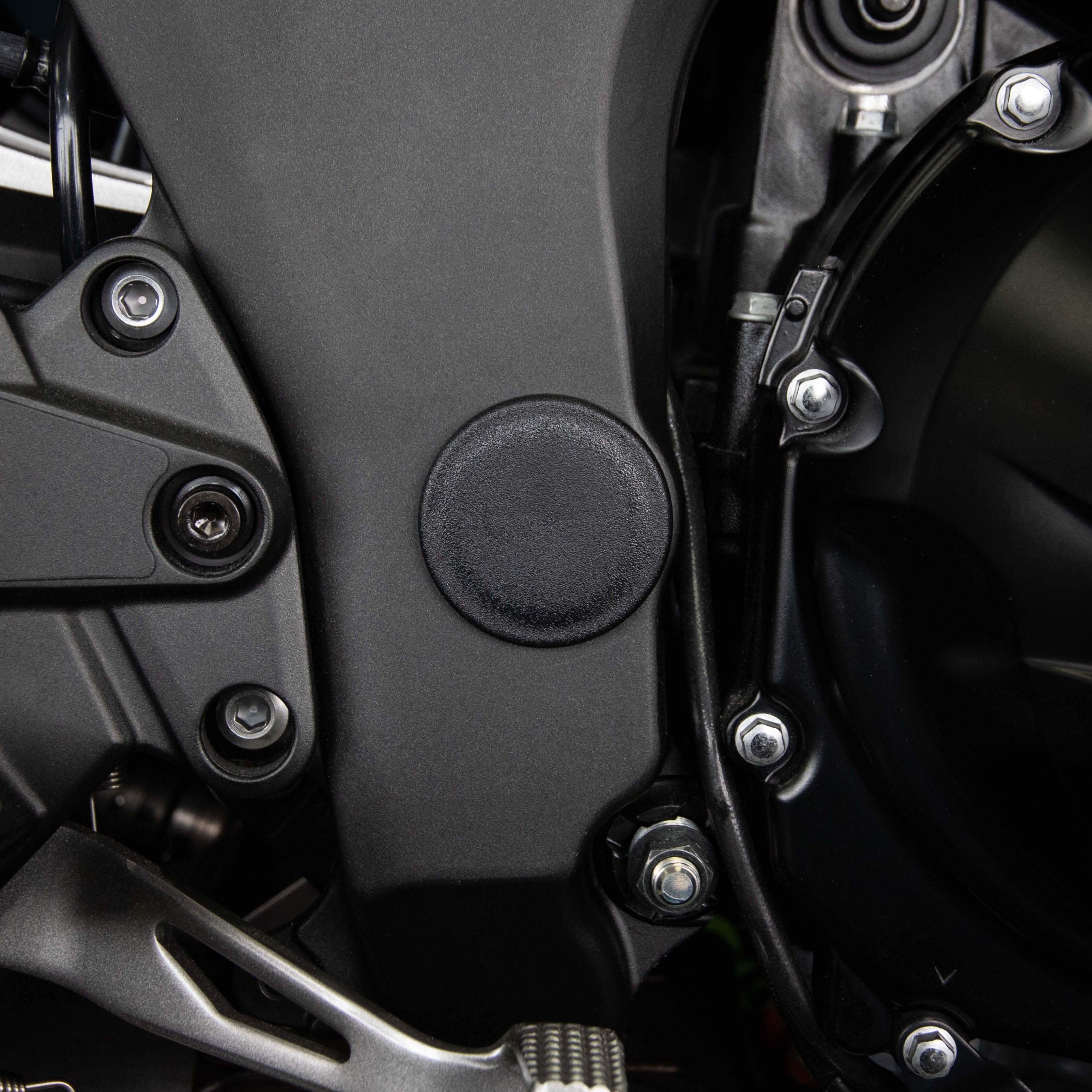 Pyramid Frame End Caps | Matte Black | Kawasaki Ninja 1000 SX 2020>2024-Frame End Caps-Pyramid Motorcycle Accessories