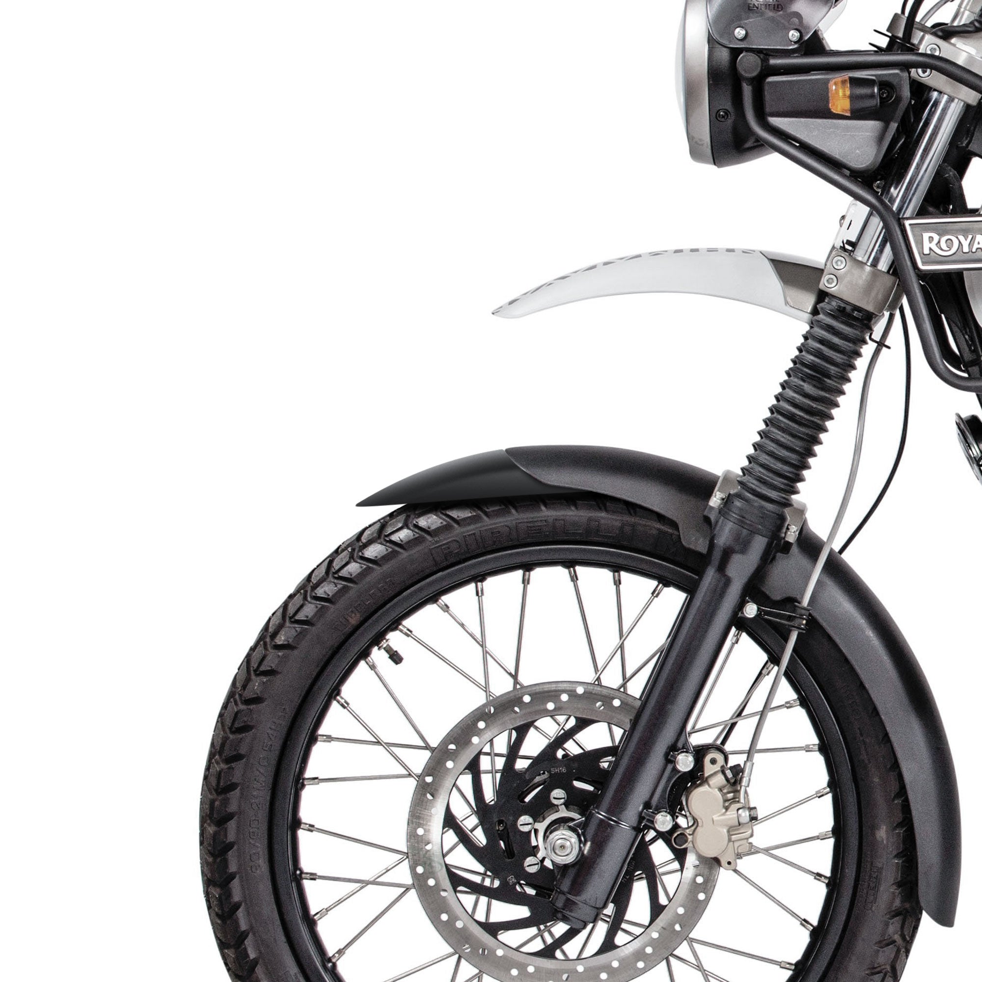Pyramid Front Mudguard Beak | Matte Black | Royal Enfield Himalayan 410 2018>2024-Extenda Fendas-Pyramid Motorcycle Accessories