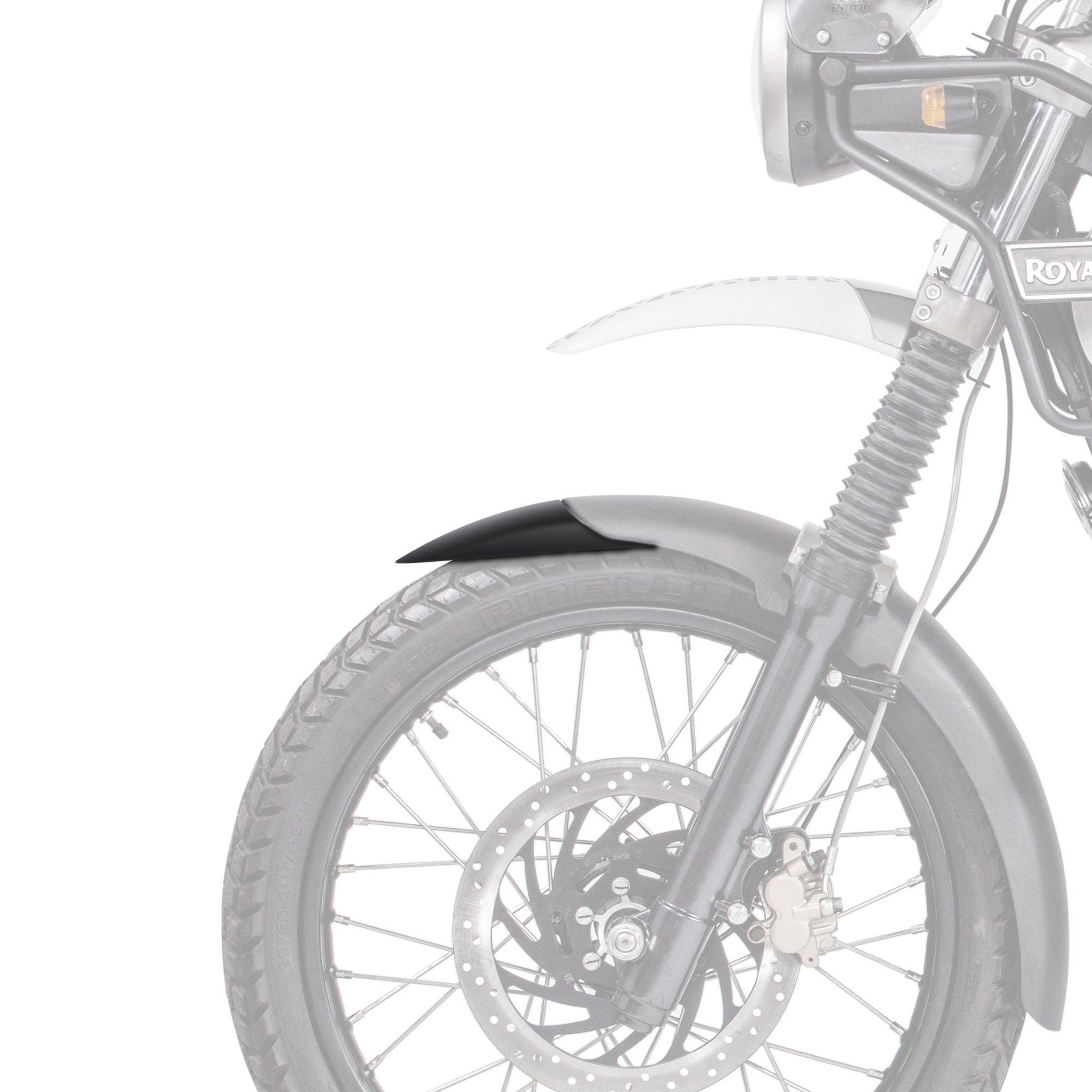 Pyramid Front Mudguard Beak | Matte Black | Royal Enfield Himalayan 410 2018>2024-Extenda Fendas-Pyramid Motorcycle Accessories