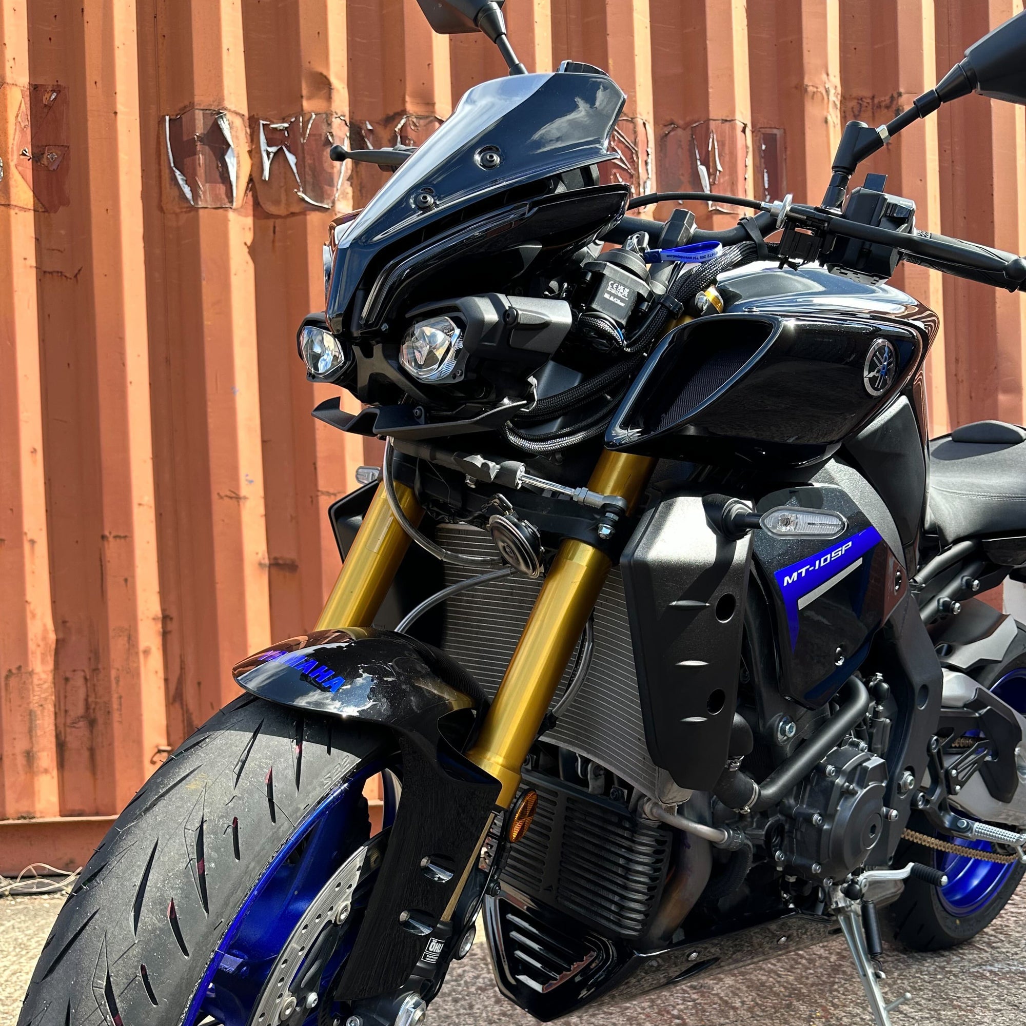 Pyramid Frontal Wing | Matte Black | Yamaha MT-10 2022>Current-38288M-Side Spoilers-Pyramid Motorcycle Accessories
