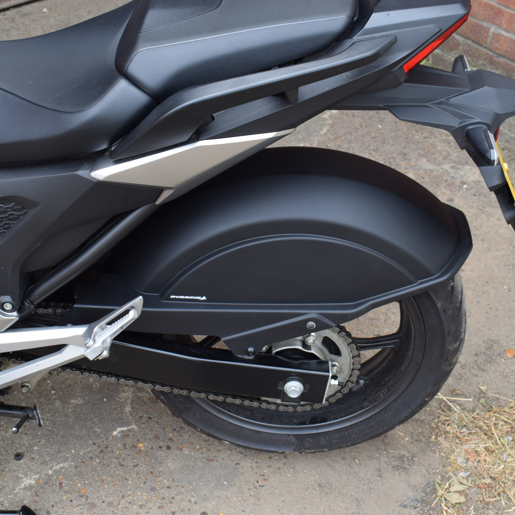 Pyramid Full Rear Hugger | Matte Black | Honda NC 700 S 2012>Current-Huggers-Pyramid Motorcycle Accessories