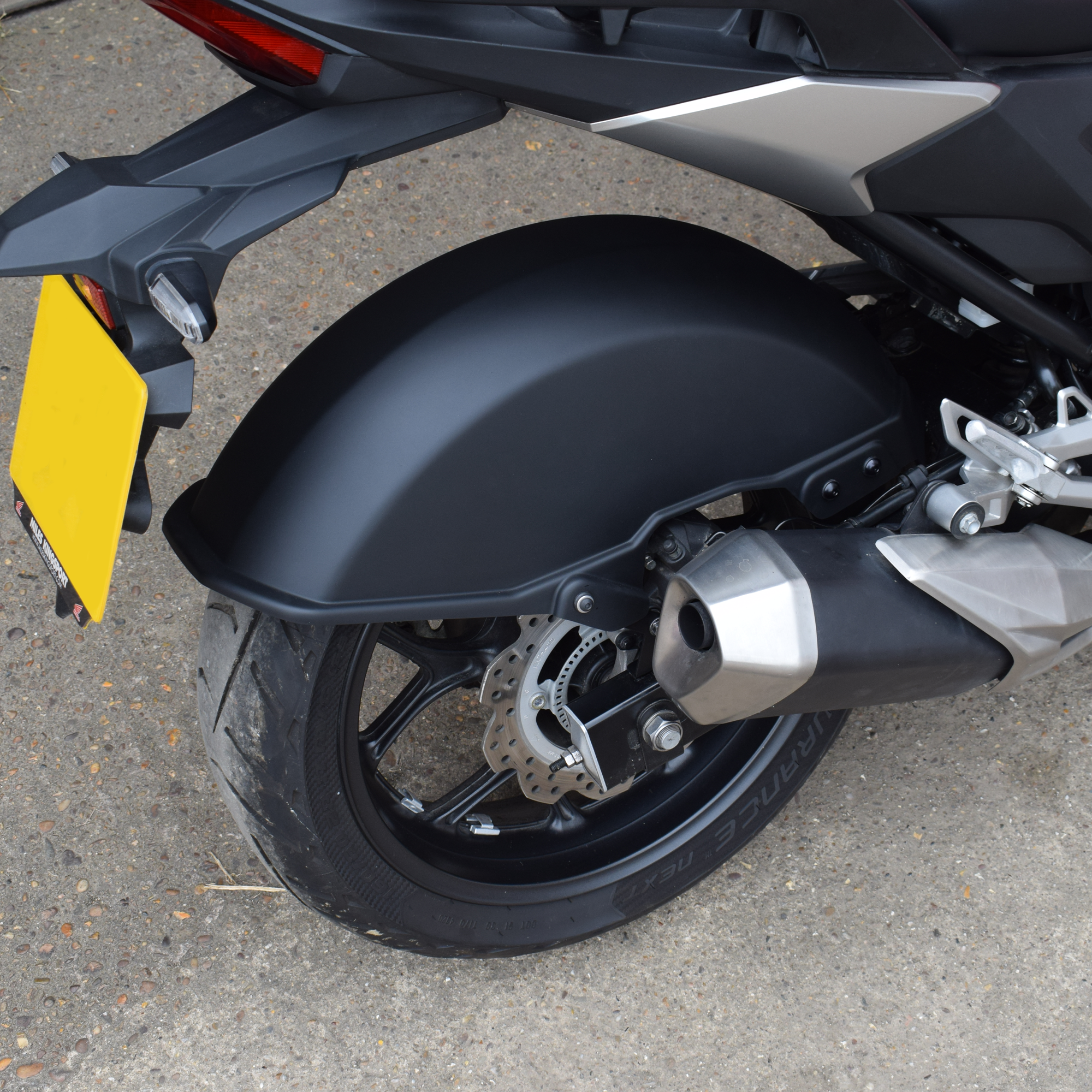 Pyramid Full Rear Hugger | Matte Black | Honda NC 700 S 2012>Current-Huggers-Pyramid Motorcycle Accessories