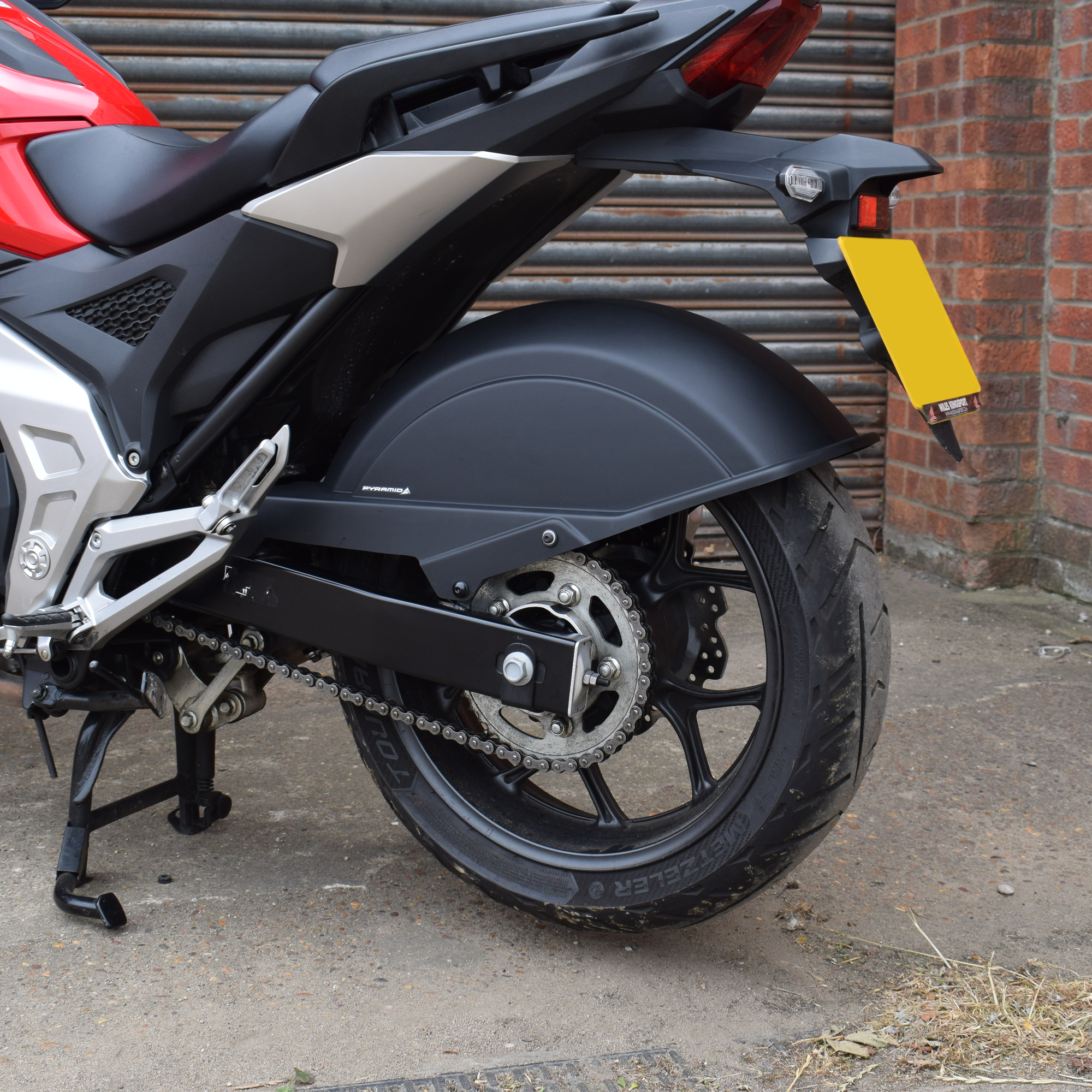 Pyramid Full Rear Hugger | Matte Black | Honda NC 700 S 2012>Current-Huggers-Pyramid Motorcycle Accessories
