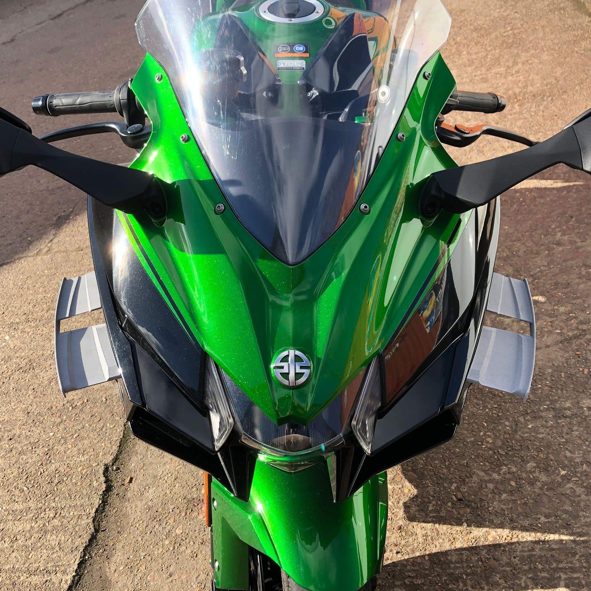 Pyramid GP Wings | Unpainted | Kawasaki Ninja H2 SX 2018>2021-Side Spoilers-Pyramid Motorcycle Accessories