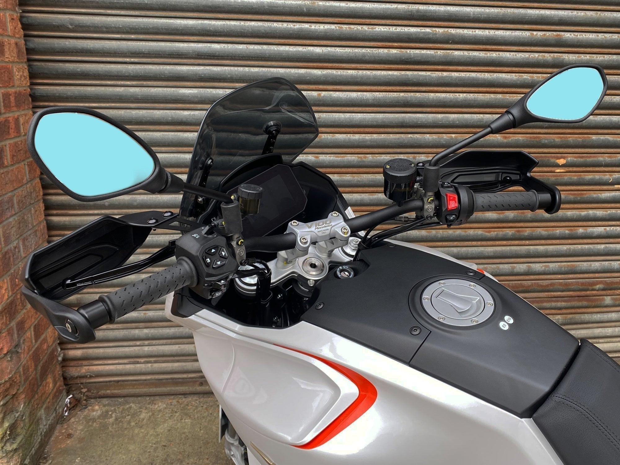 Pyramid Handguards | Matte Black | Moto Guzzi V100 Mandello 2022>Current-Handguards-Pyramid Motorcycle Accessories