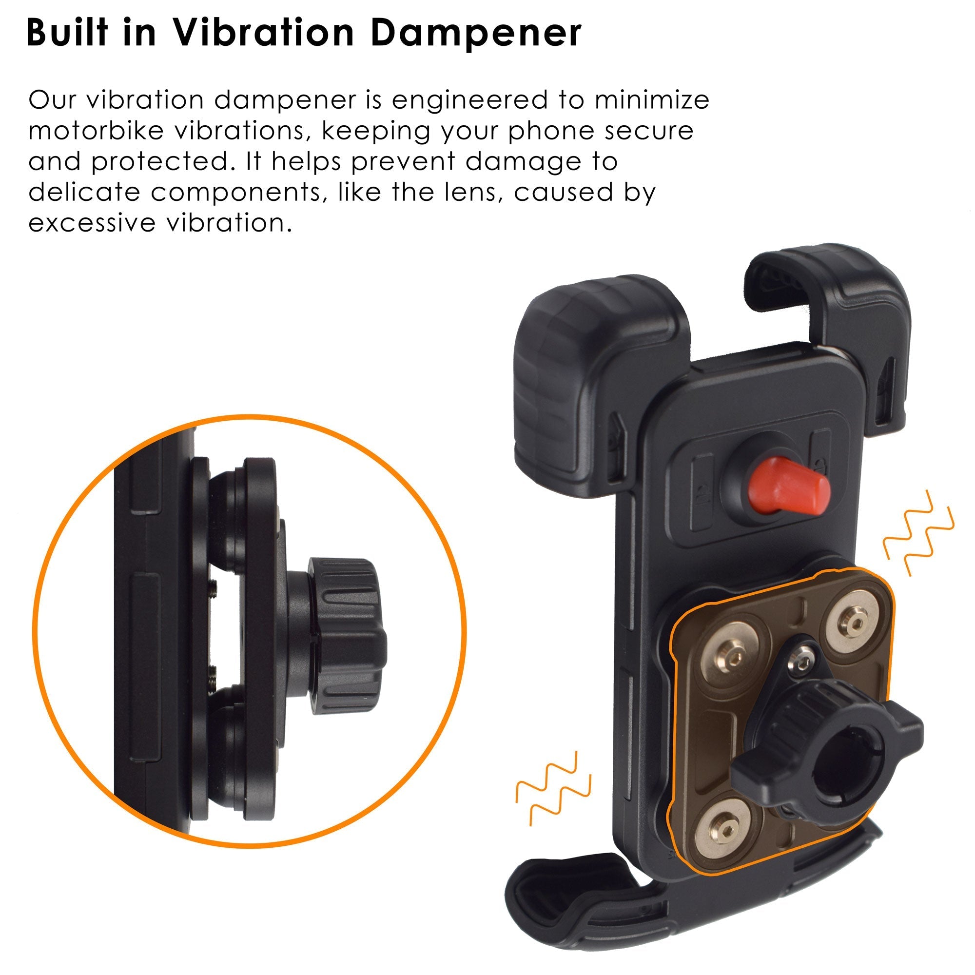 Pyramid Handlebar Mounted Phone Holder With Vibration Dampener -  Shop name