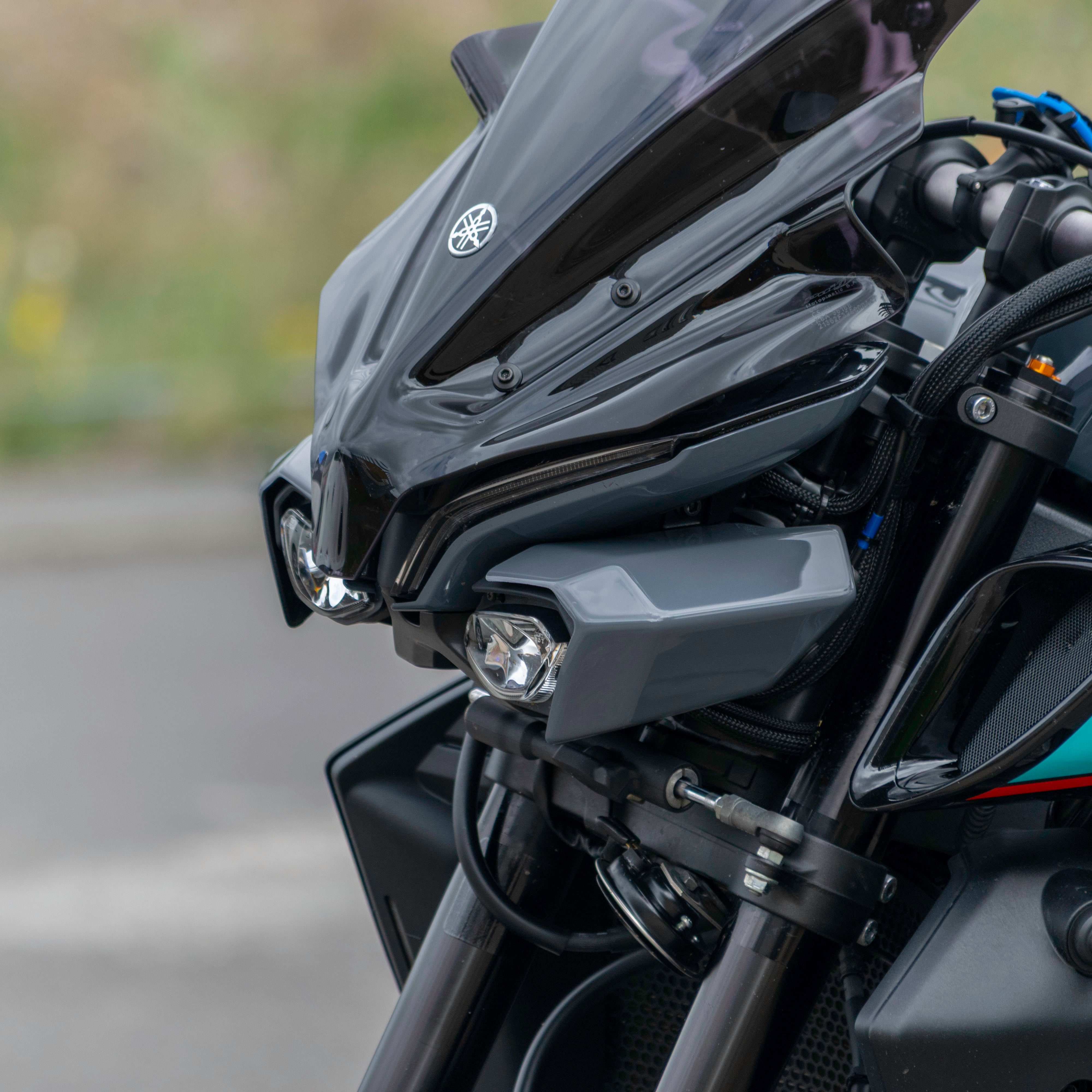 Pyramid Headlight Shrouds | Cyan Storm | Yamaha MT-10 2022>Current-Decals-Pyramid Motorcycle Accessories