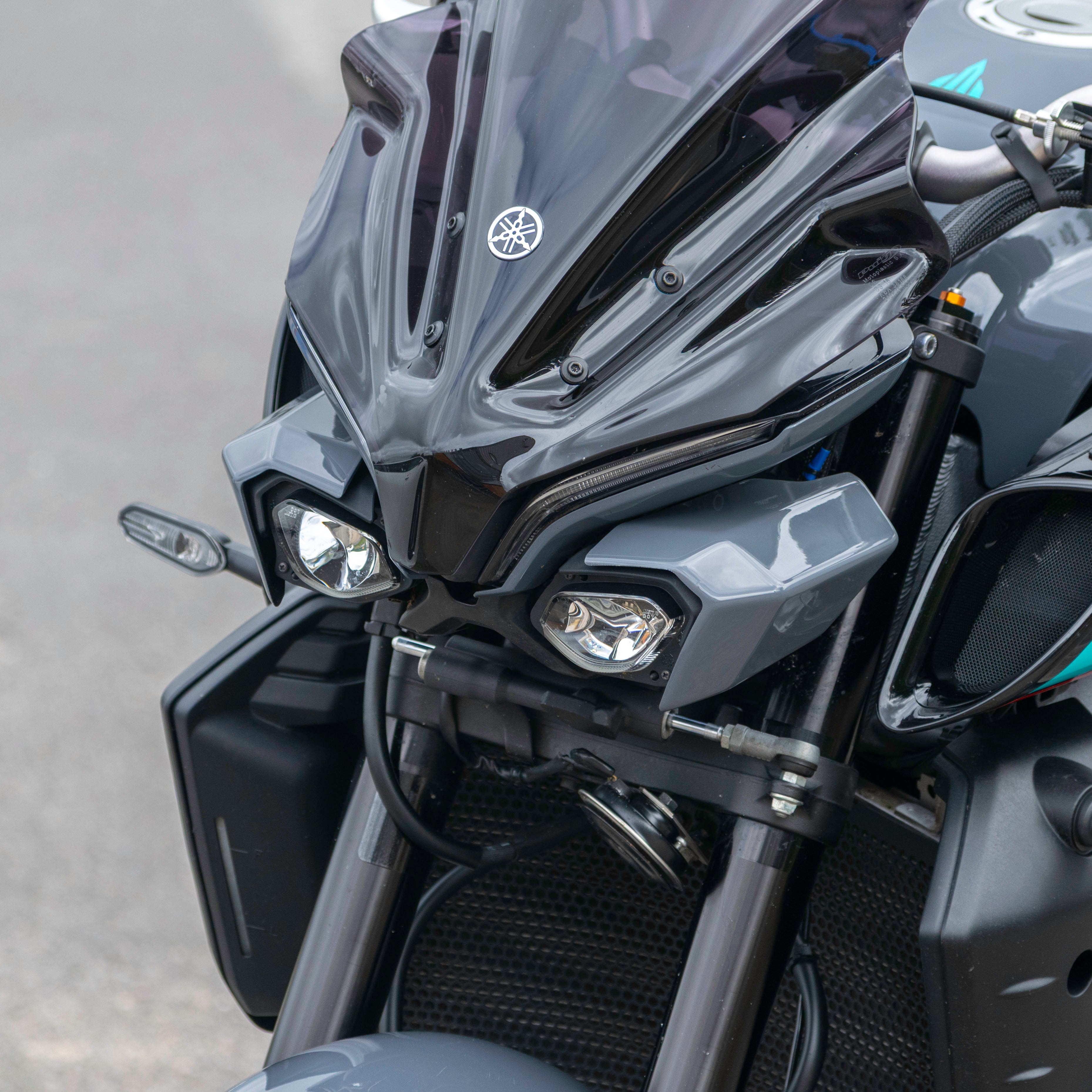 Pyramid Headlight Shrouds | Cyan Storm | Yamaha MT-10 2022>Current-Decals-Pyramid Motorcycle Accessories