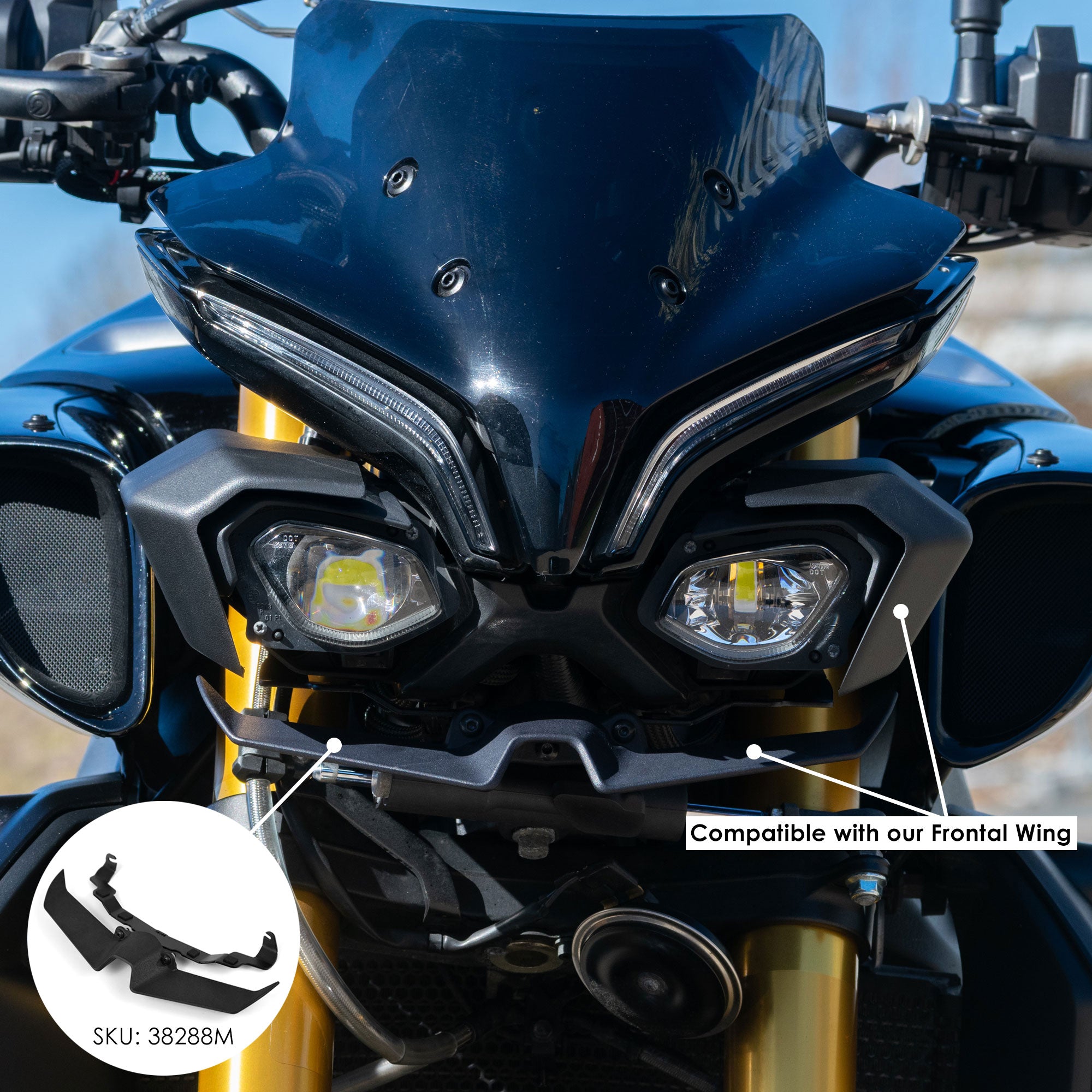 Pyramid Headlight Shrouds | Matte Black | Yamaha MT-10 inc SP 2022>Current-Decals-Pyramid Motorcycle Accessories