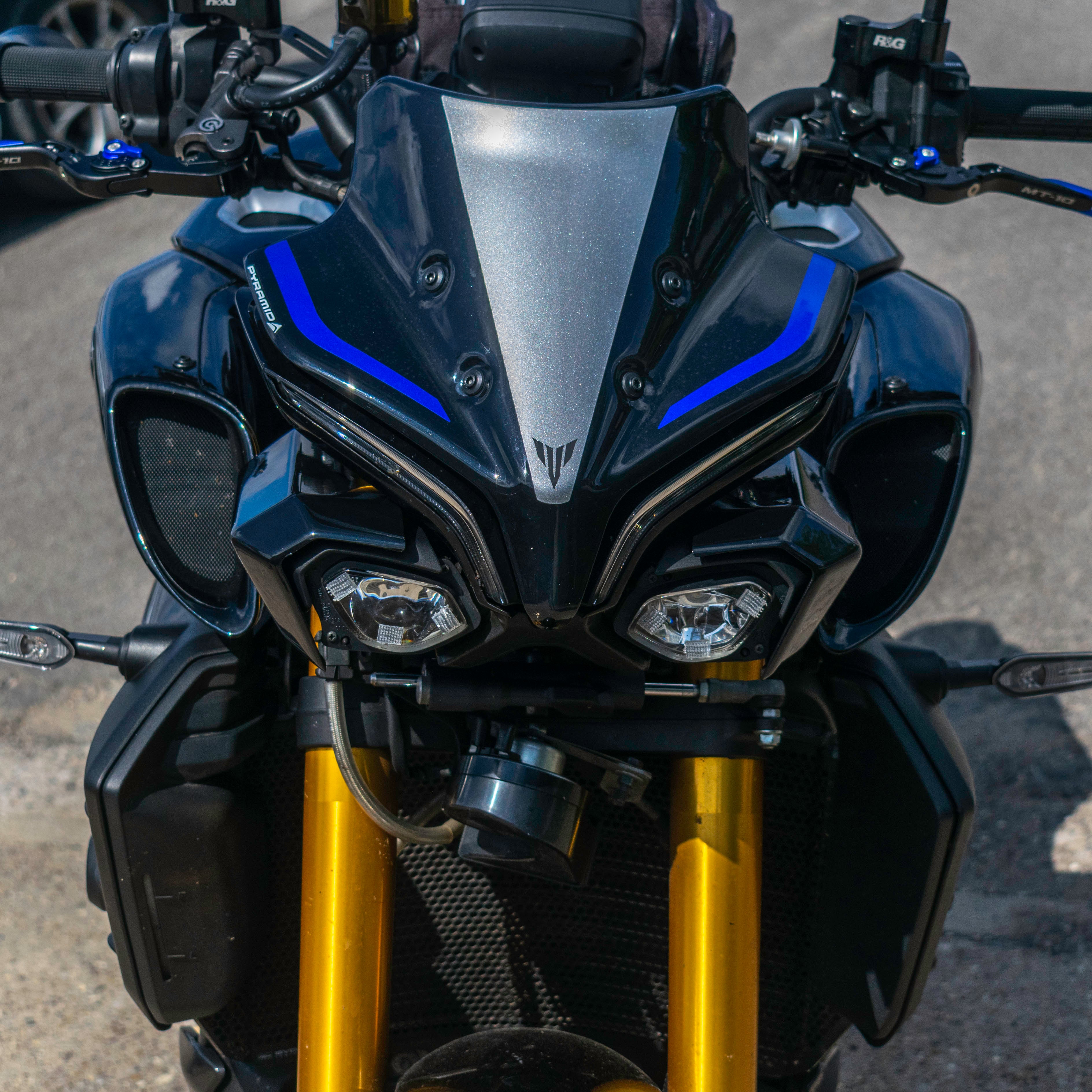 Pyramid Headlight Shrouds | Midnight Black (USA: Raven Black) | Yamaha MT-10 inc SP 2022>Current-Decals-Pyramid Motorcycle Accessories