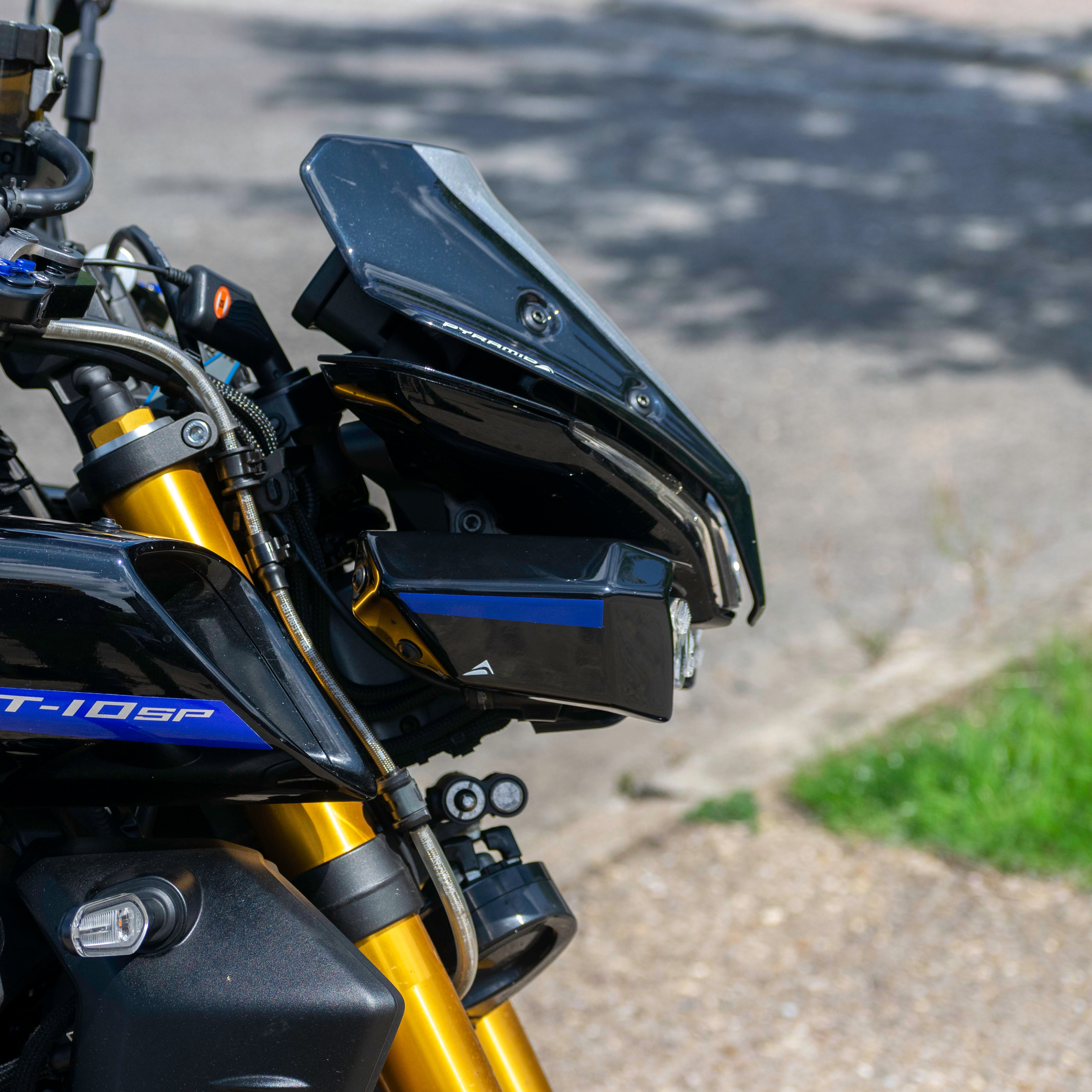 Pyramid Headlight Shrouds | Midnight Black (USA: Raven Black) | Yamaha MT-10 inc SP 2022>Current-Decals-Pyramid Motorcycle Accessories