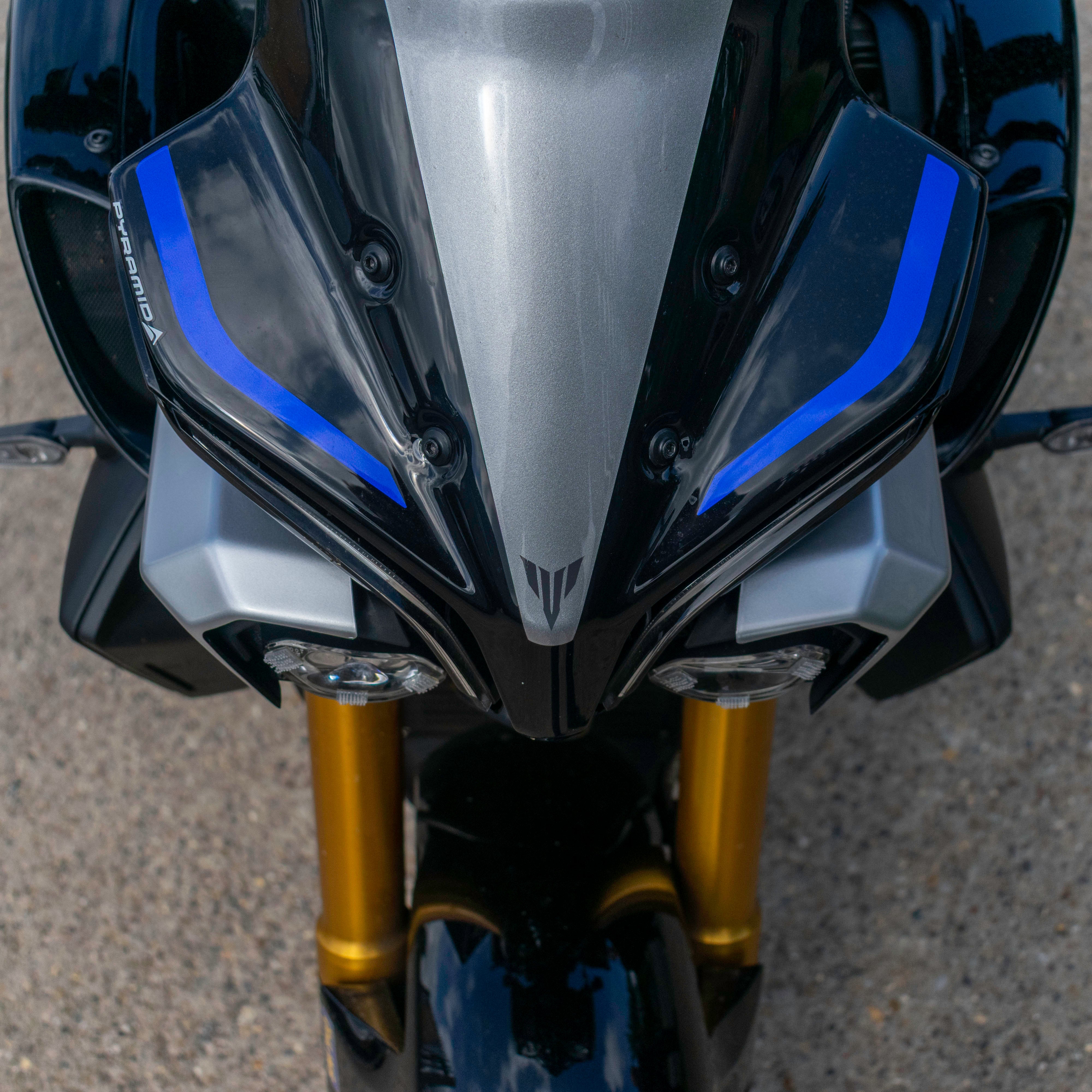 Pyramid Headlight Shrouds | SP Liquid Metal | Yamaha MT-10 2024>Current-Decals-Pyramid Motorcycle Accessories