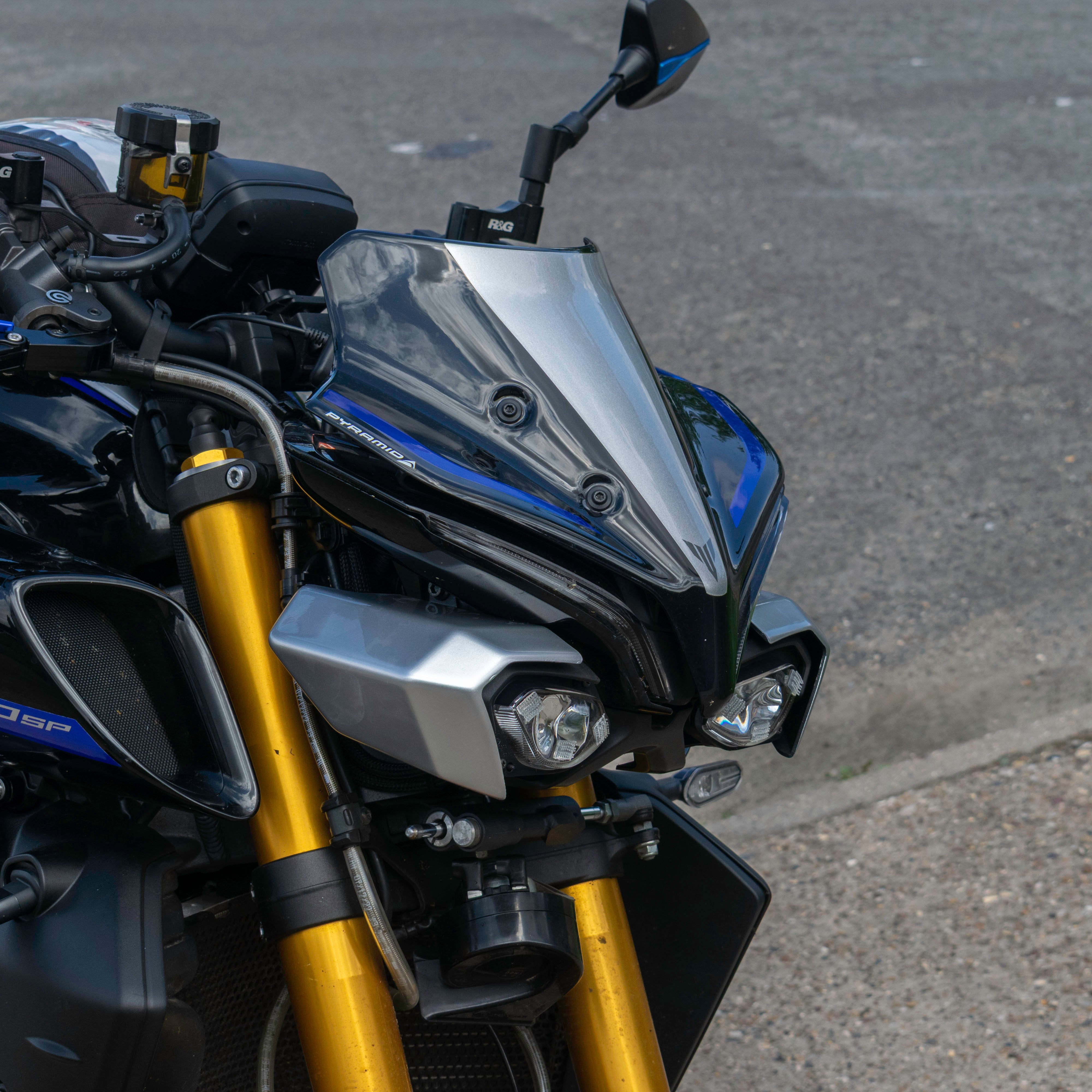Pyramid Headlight Shrouds | SP Liquid Metal | Yamaha MT-10 2024>Current-Decals-Pyramid Motorcycle Accessories