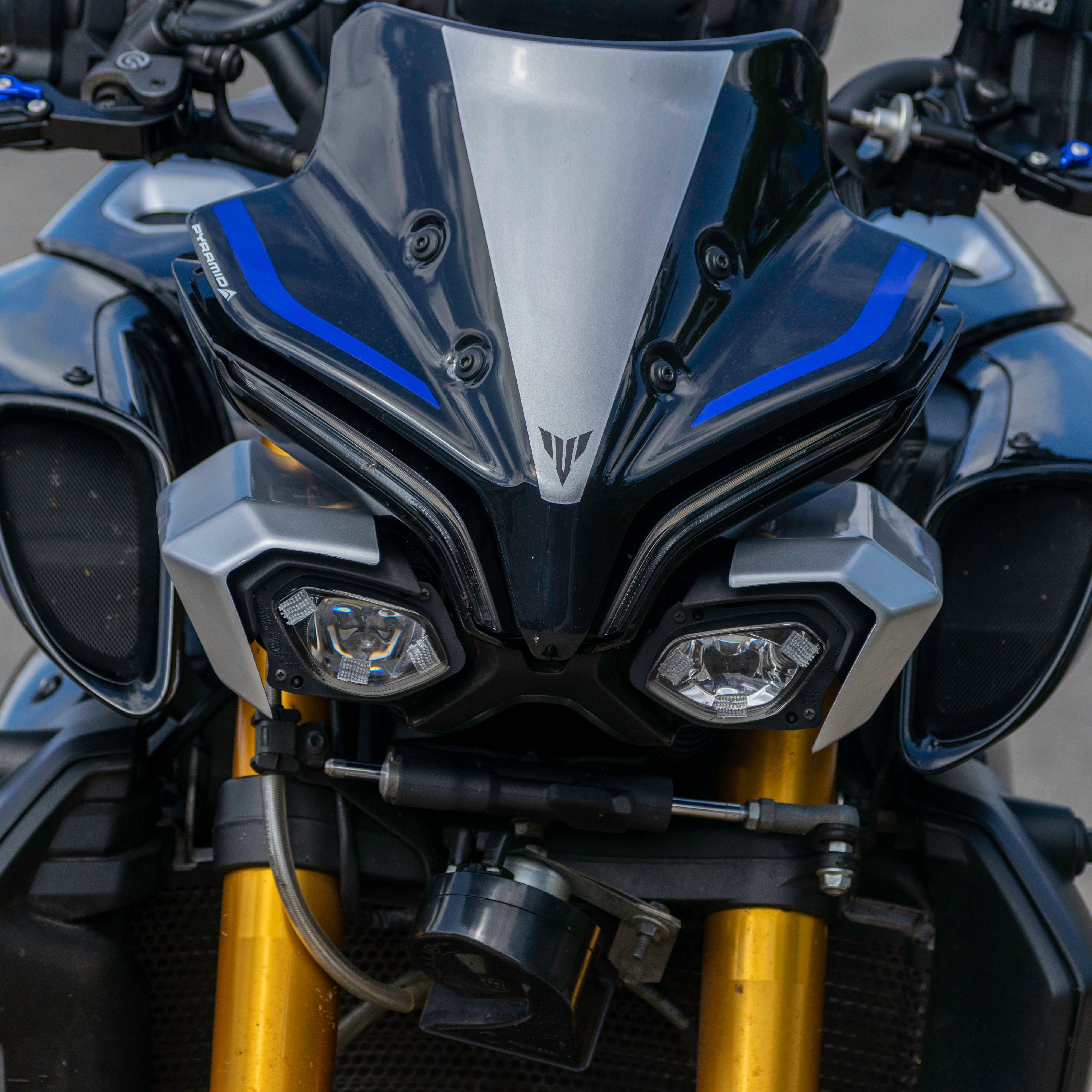 Pyramid Headlight Shrouds | SP Liquid Metal | Yamaha MT-10 2024>Current-Decals-Pyramid Motorcycle Accessories