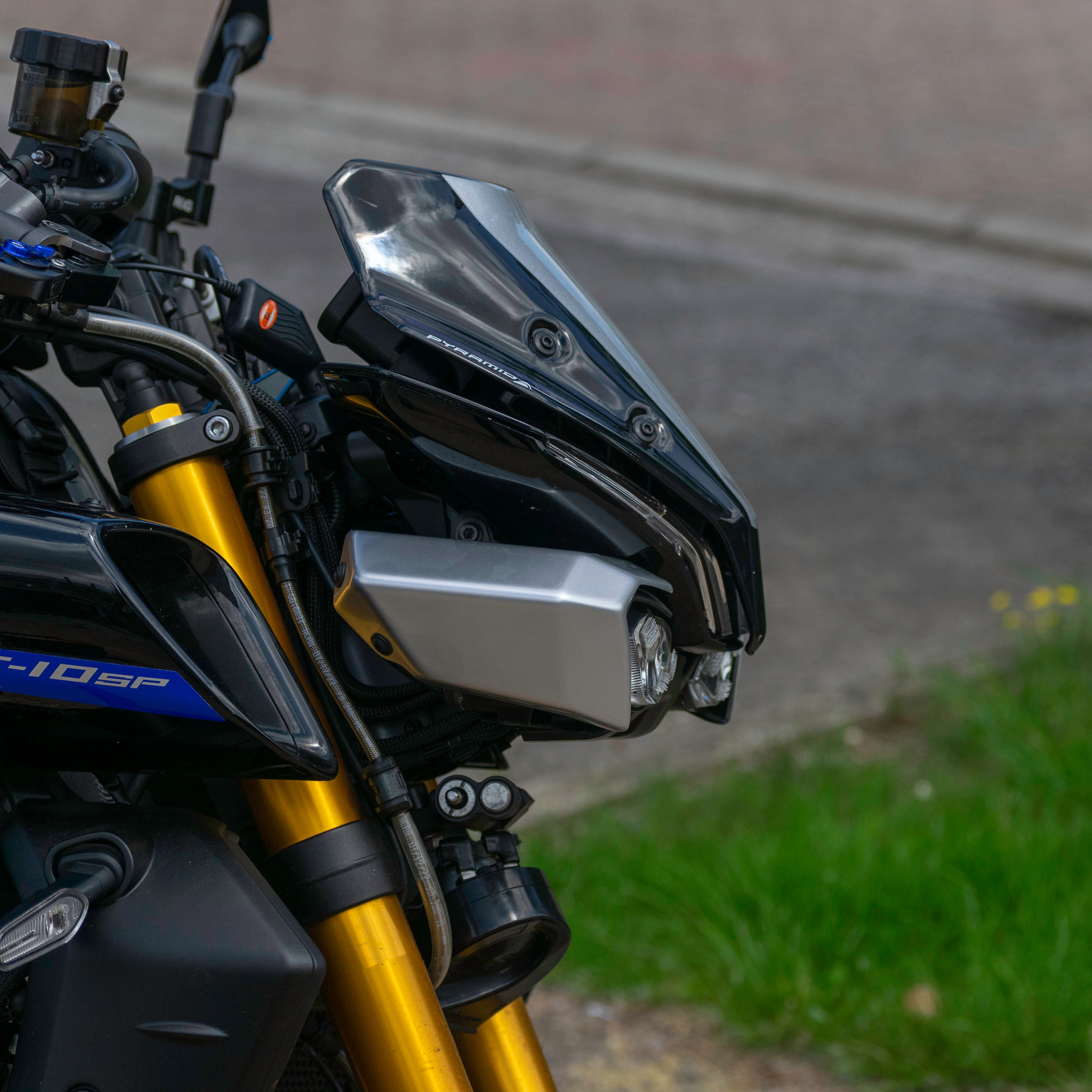 Pyramid Headlight Shrouds | SP Liquid Metal | Yamaha MT-10 2024>Current-Decals-Pyramid Motorcycle Accessories