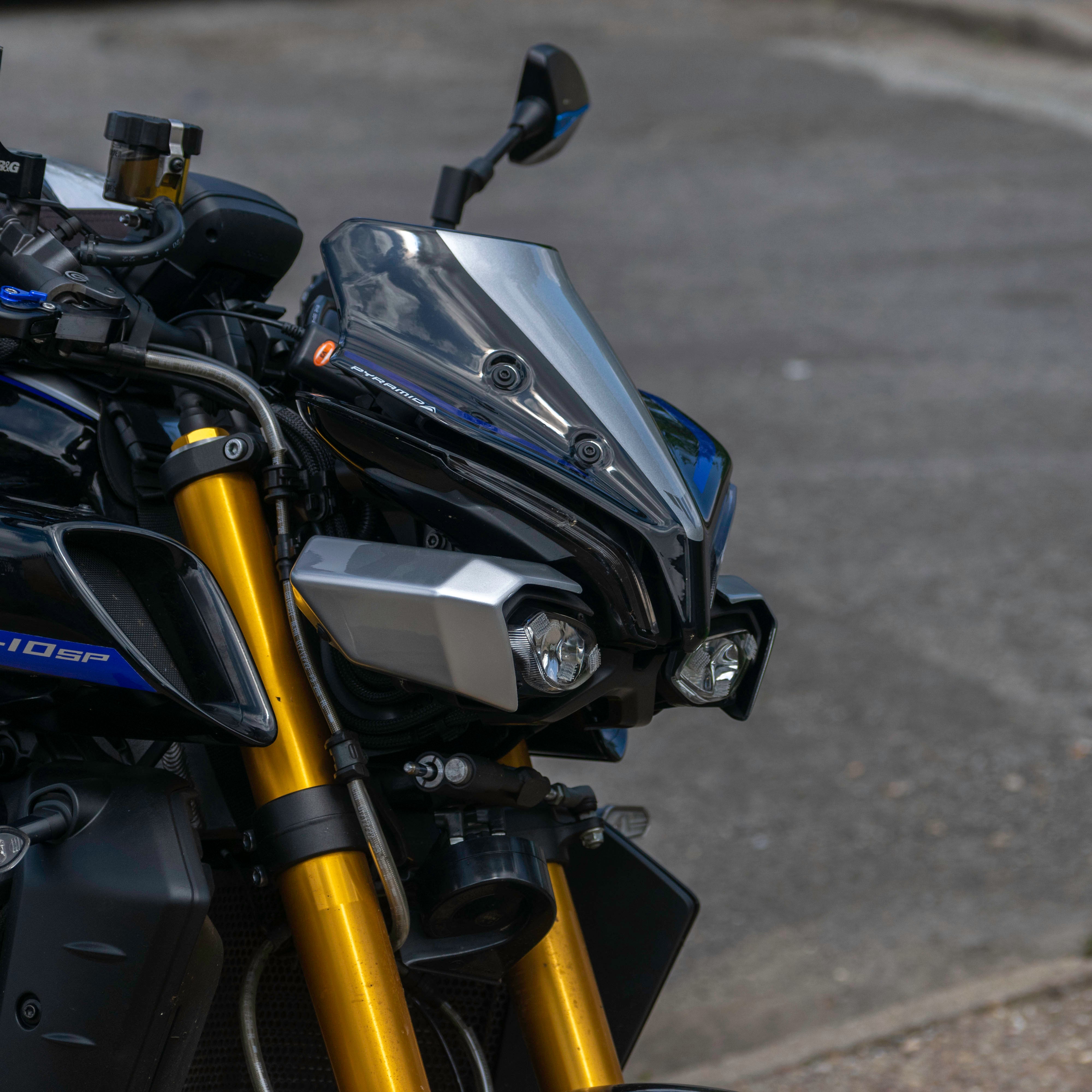 Pyramid Headlight Shrouds | SP Liquid Metal | Yamaha MT-10 2024>Current-Decals-Pyramid Motorcycle Accessories