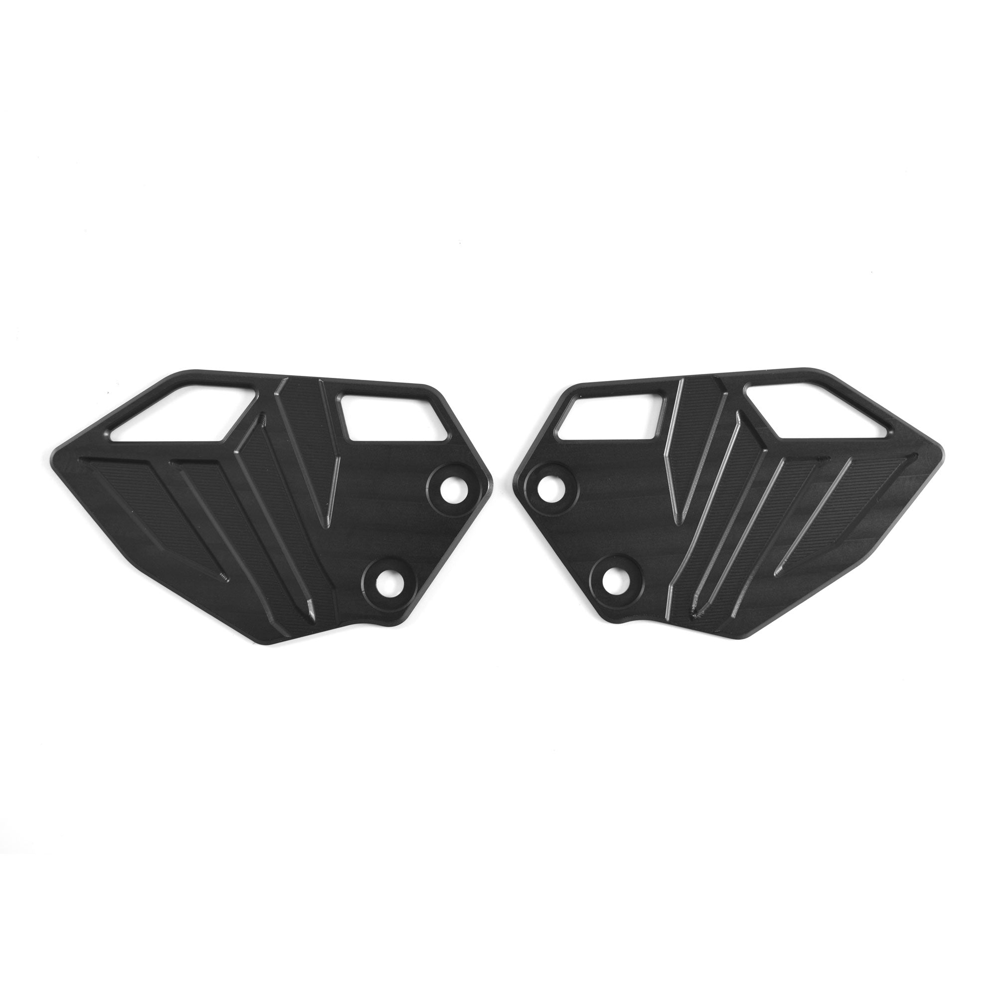 Pyramid Heel Plates | Black | Yamaha XSR 900 (Inc. GP) 2022>Current-Heel Plates-Pyramid Motorcycle Accessories