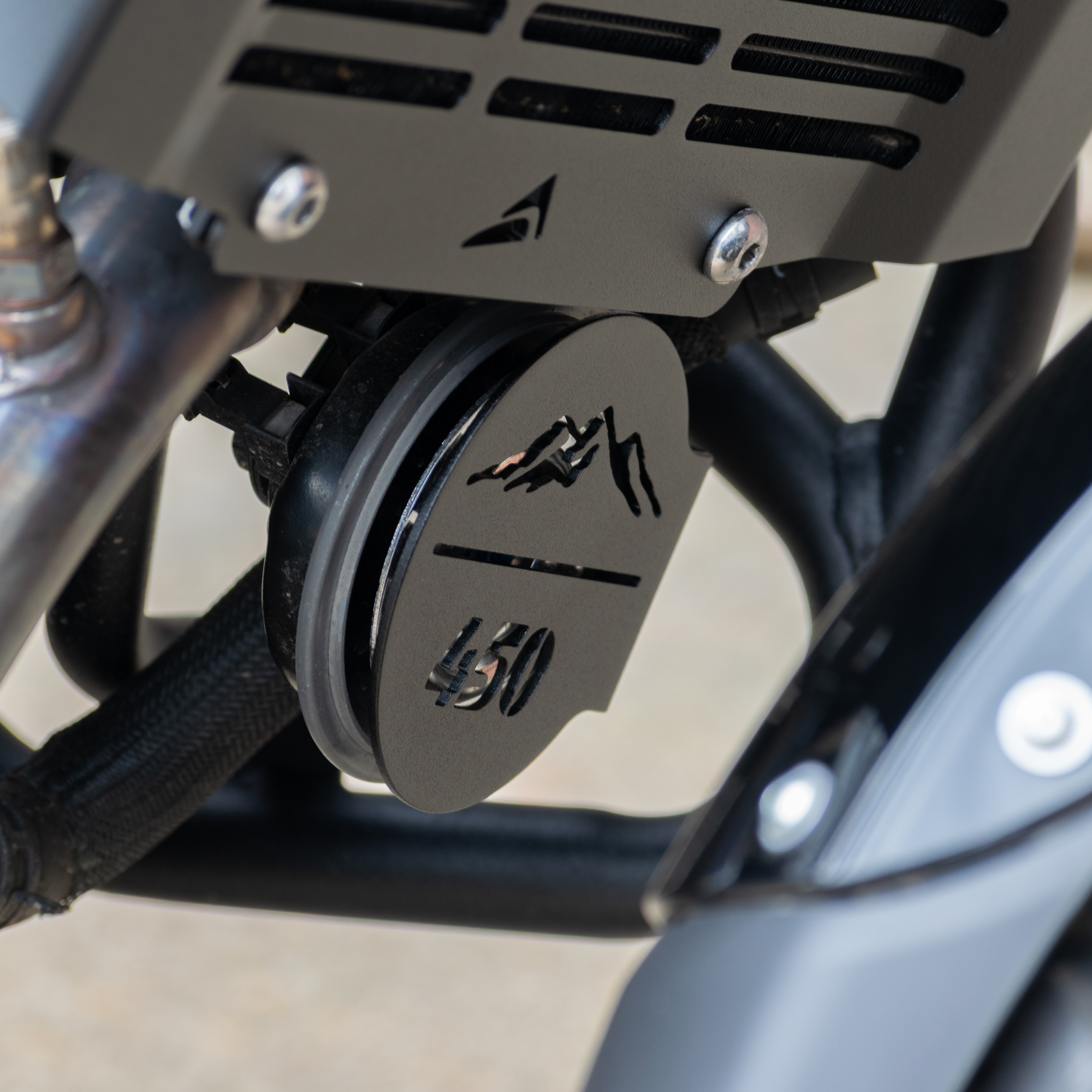 Pyramid Horn Cover | Black | Royal Enfield Guerrilla 450 2024>Current-Radiator Guards-Pyramid Motorcycle Accessories