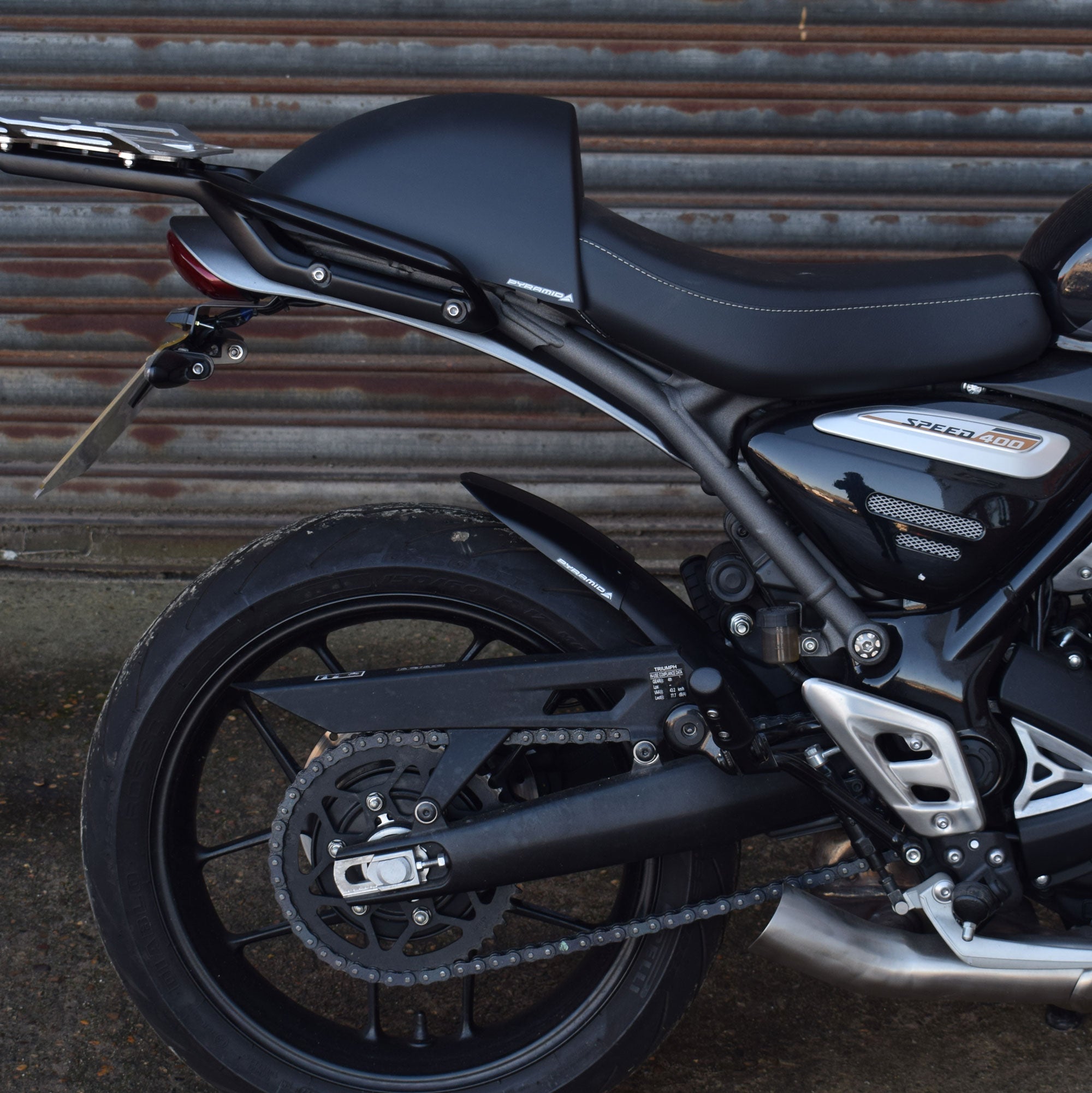Pyramid Hugger Extension | Matte Black | Triumph Speed 400 2024>Current-Hugger Extensions-Pyramid Motorcycle Accessories