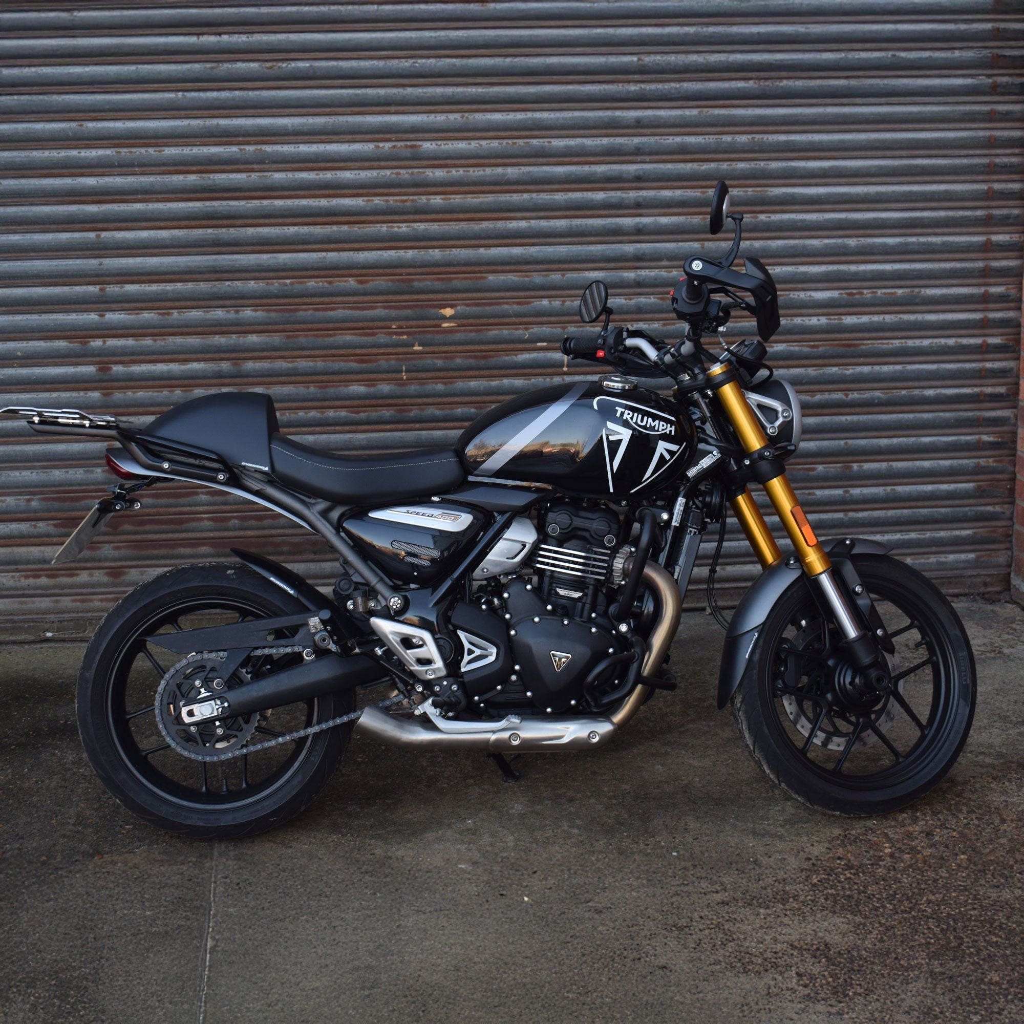 Pyramid Hugger Extension | Matte Black | Triumph Speed 400 2024>Current-Hugger Extensions-Pyramid Motorcycle Accessories