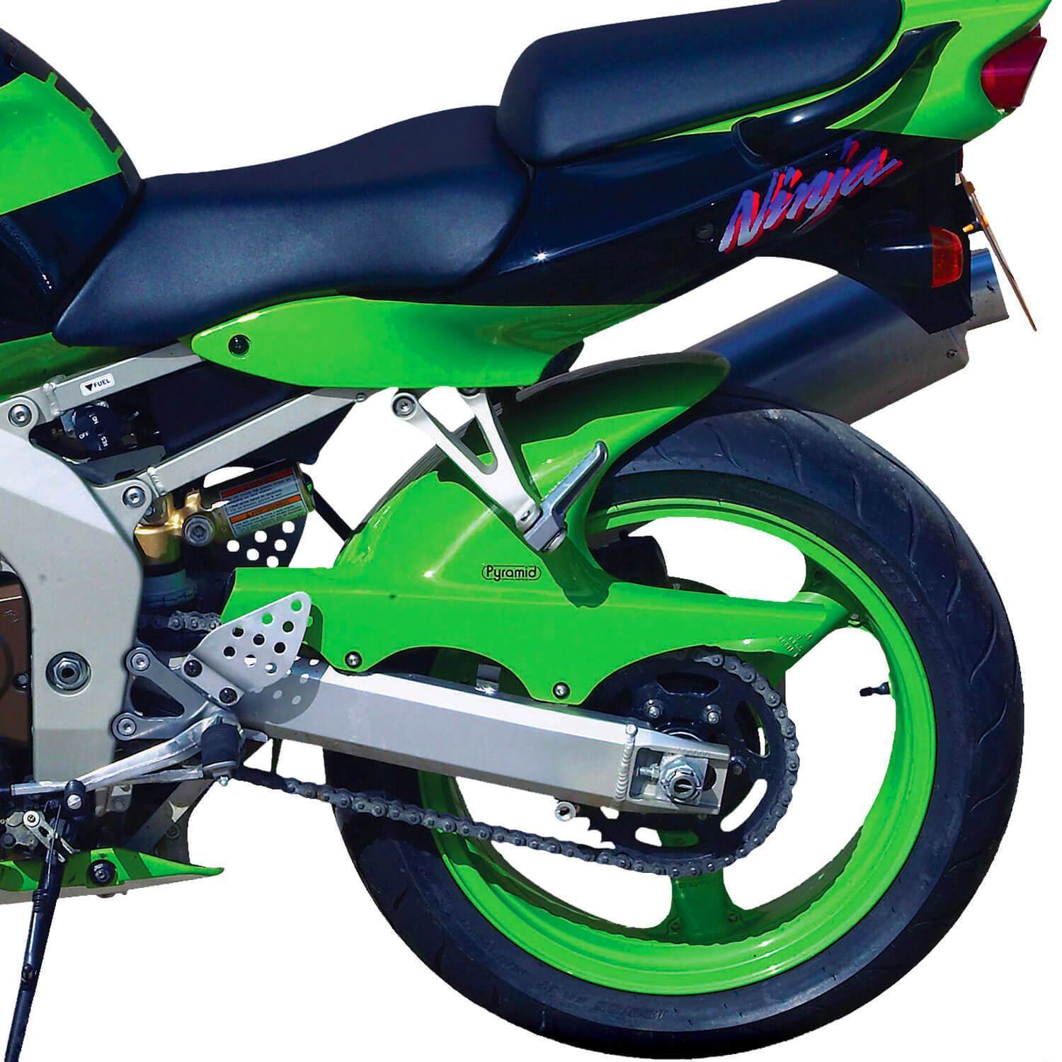 Pyramid Hugger | Gloss Green | Kawasaki ZX6-R 2000>2002-07326D-Huggers-Pyramid Motorcycle Accessories