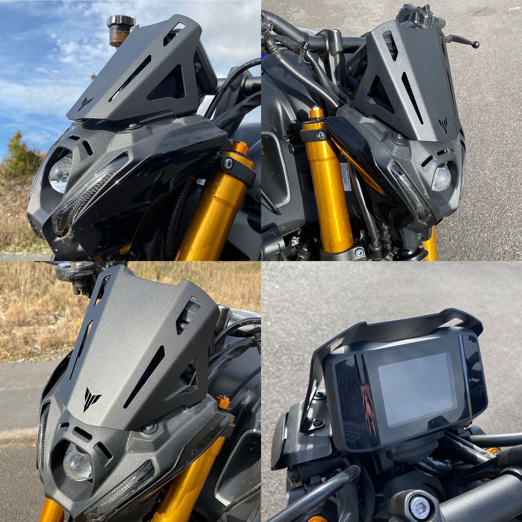 Pyramid Metal Fly Screen | Matte Black | Yamaha MT-09 2021>2023 -  Shop name
