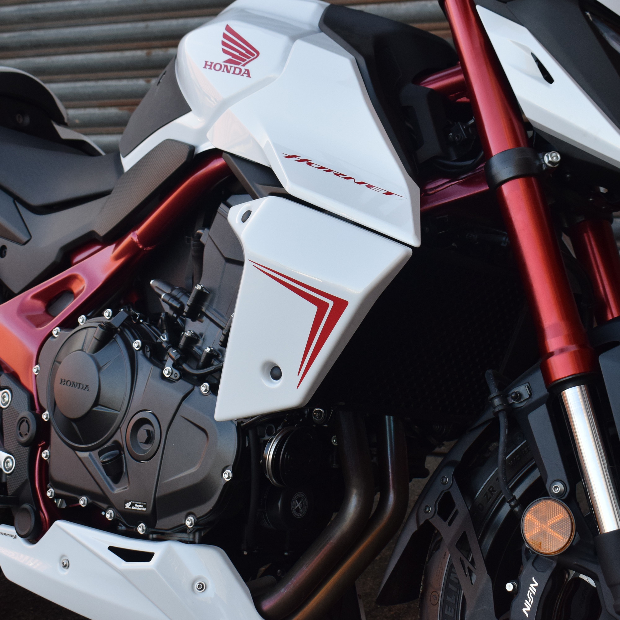 Pyramid Radiator Cheeks | Pearl Glare White | Honda CB 750 Hornet 2022>2024-21055C-Radiator Cheeks-Pyramid Motorcycle Accessories