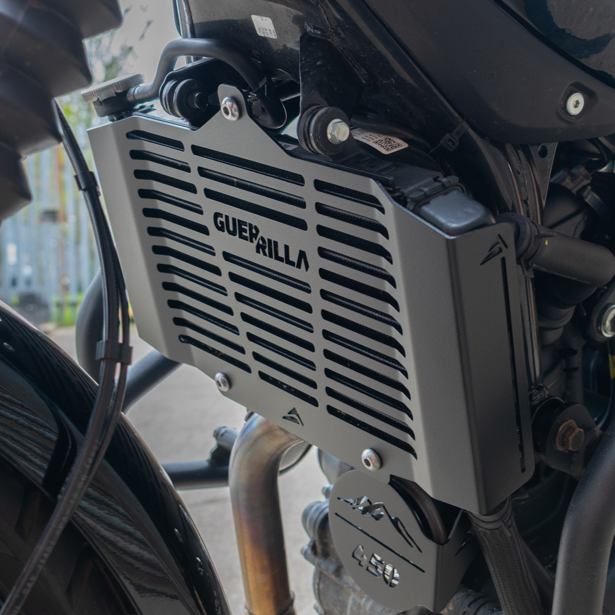 Pyramid Radiator Guard | Matte Black | Royal Enfield Guerrilla 450 2024>Current -  Shop name