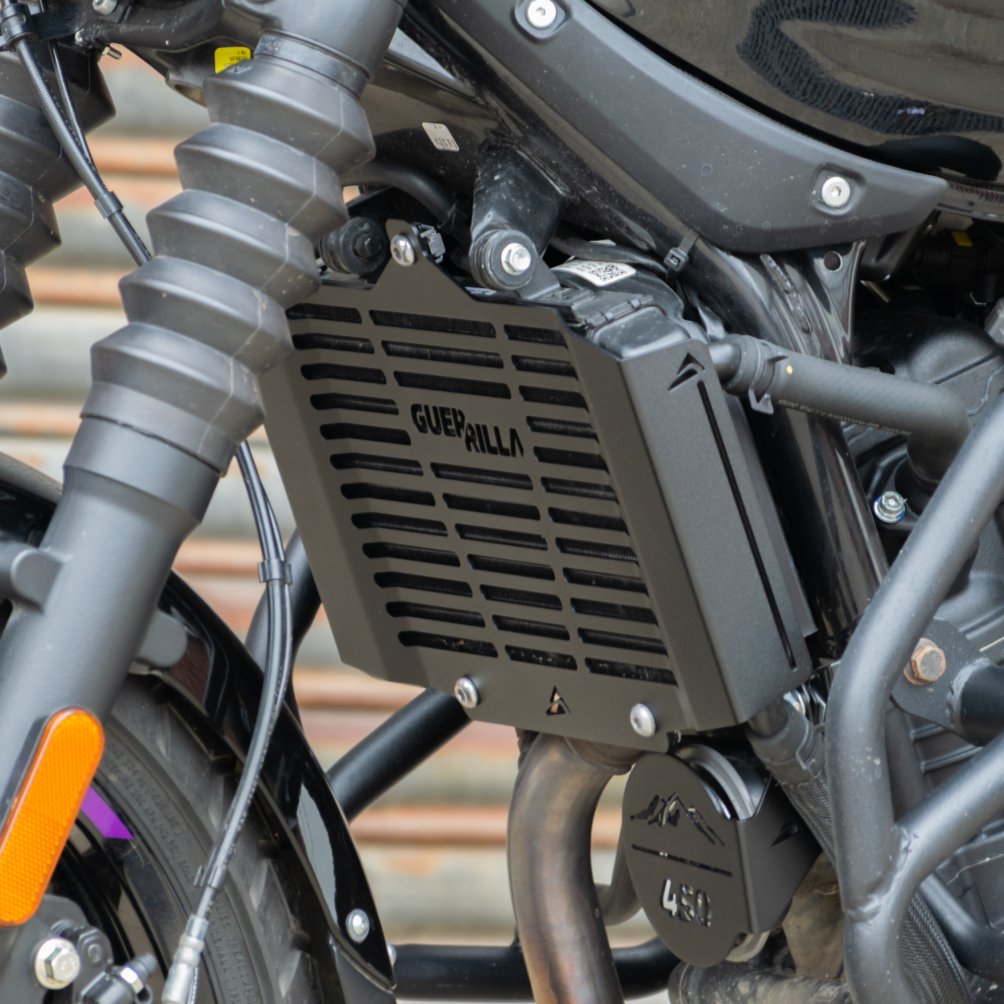 Pyramid Radiator Guard | Matte Black | Royal Enfield Guerrilla 450 2024>Current -  Shop name