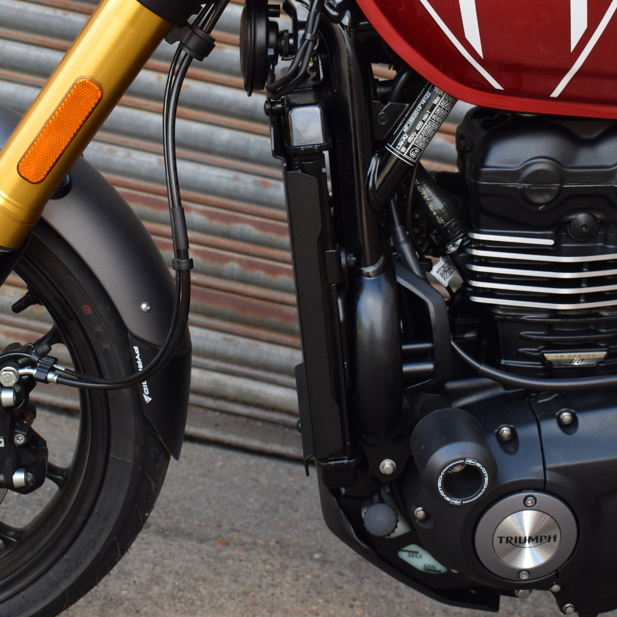 Pyramid Radiator Guard | Matte Black | Triumph Scrambler 400 X 2024>Current -  Shop name