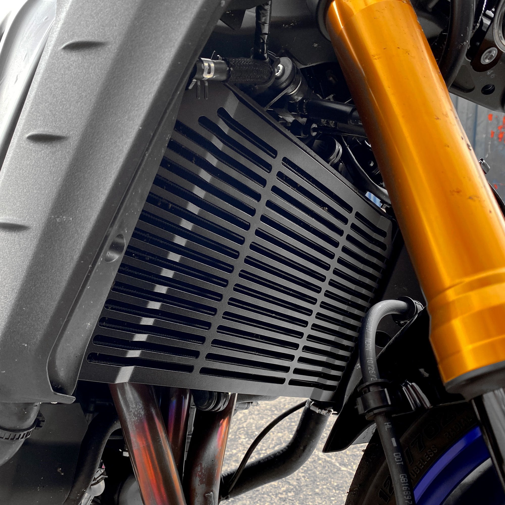 Pyramid Radiator Guard | Matte Black | Yamaha Tracer 9 GT/GT+ 2021>Current-522004M-Radiator Guards-Pyramid Motorcycle Accessories