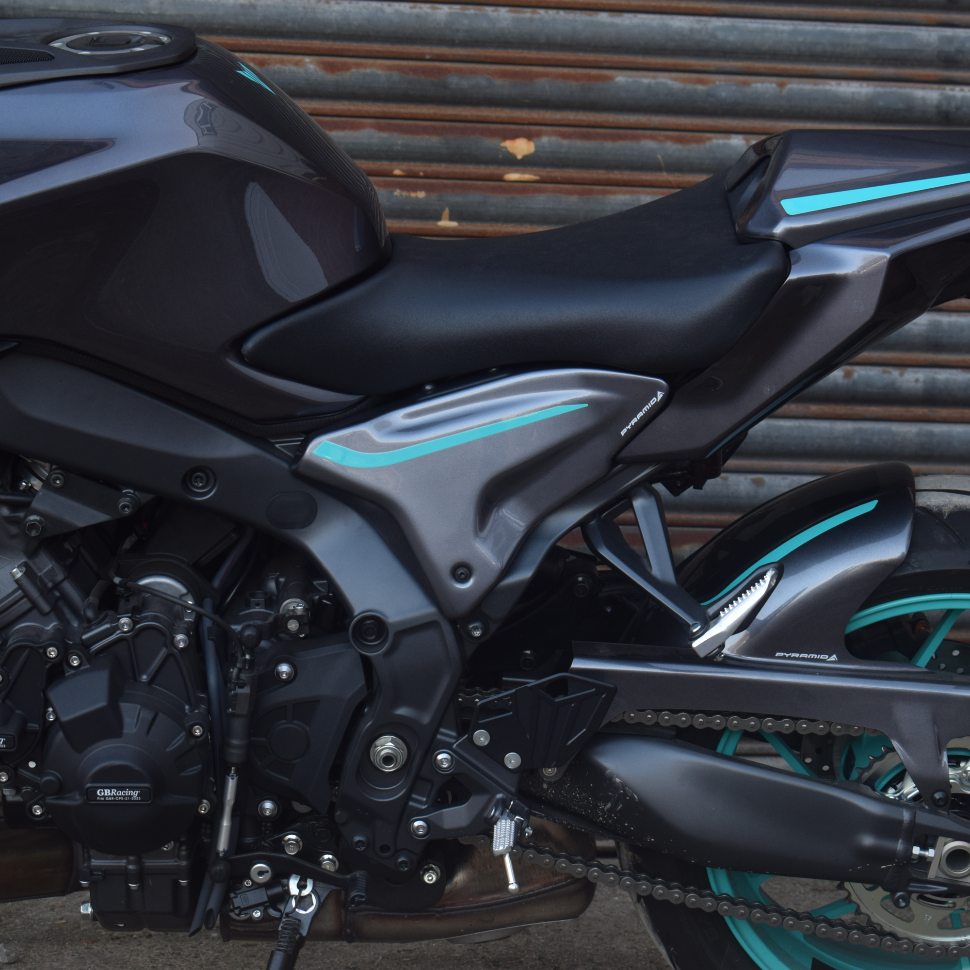 Pyramid Rear Infill Panels | Midnight Cyan | Yamaha MT-09 2024>Current-Infill Panels-Pyramid Motorcycle Accessories