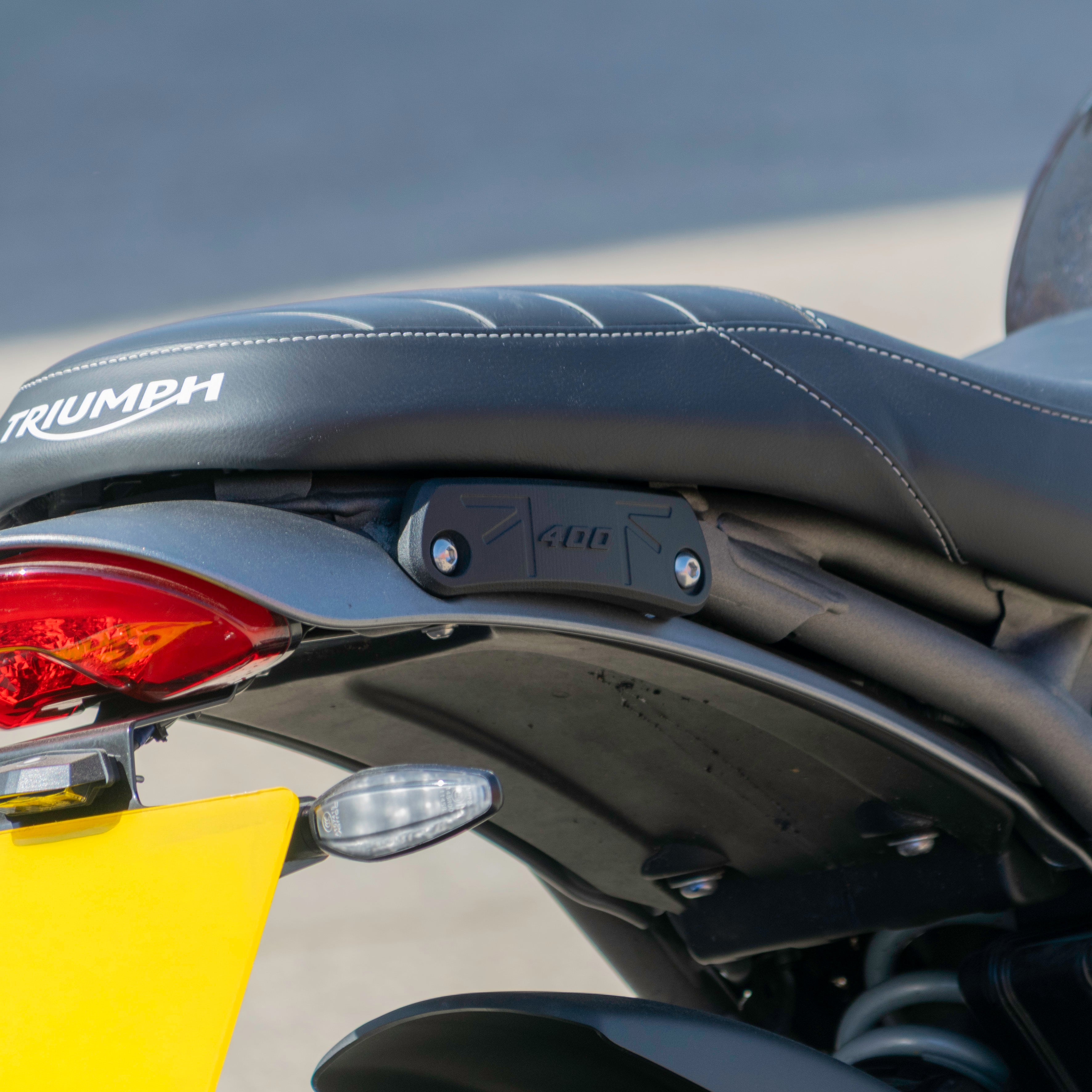 Pyramid Rear Rack Blanking Blocks | Matte Black | Triumph Speed 400 2024>Current-Footpegs-Pyramid Motorcycle Accessories