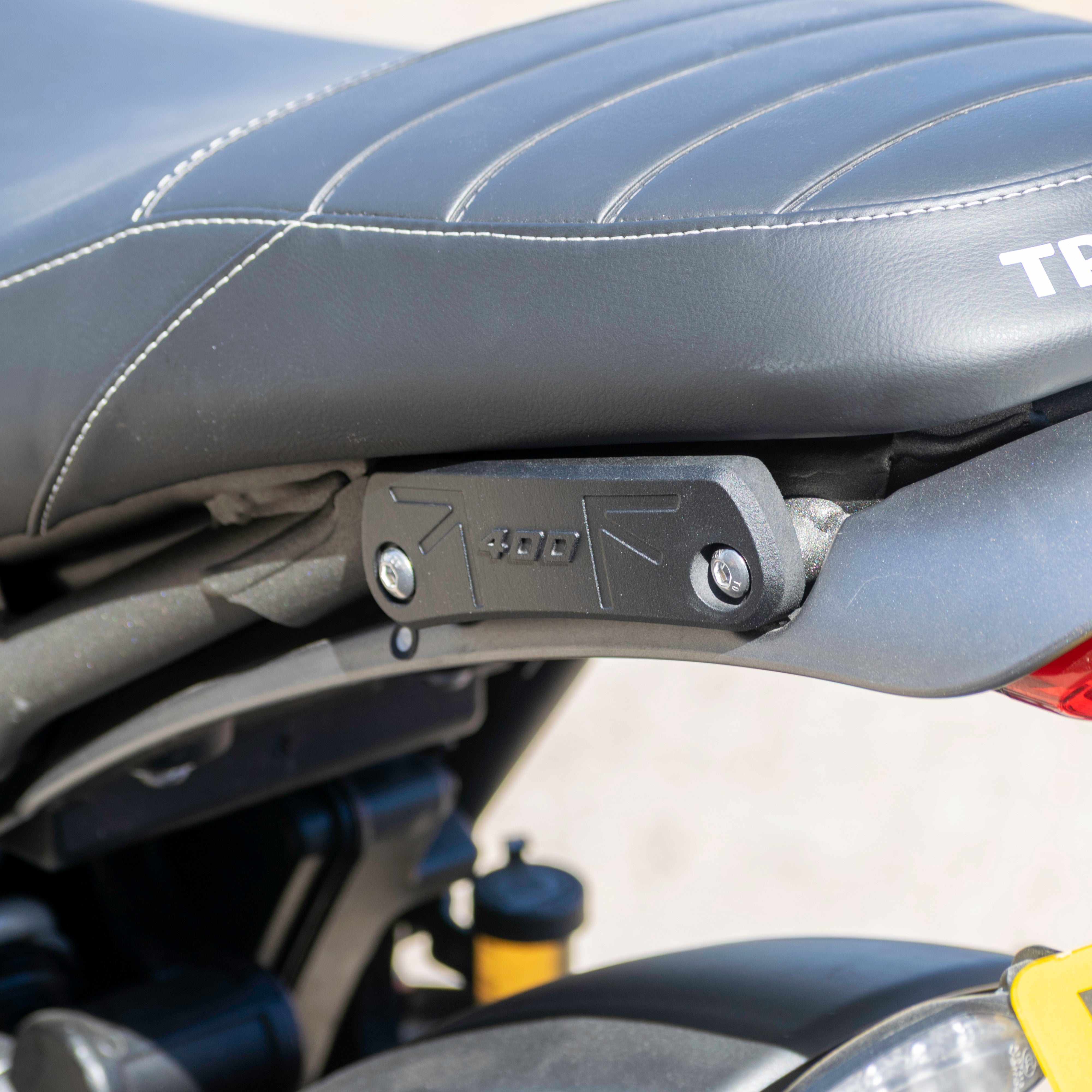 Pyramid Rear Rack Blanking Blocks | Matte Black | Triumph Speed 400 2024>Current-Footpegs-Pyramid Motorcycle Accessories