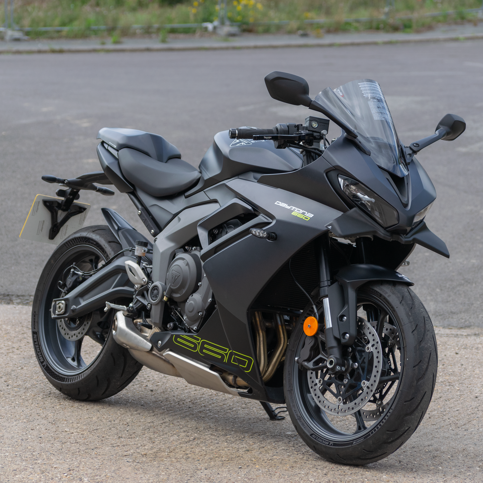 Pyramid Seat Cowl | Satin Granite & Satin Jet Black | Triumph Daytona 660 2024>Current -  Shop name