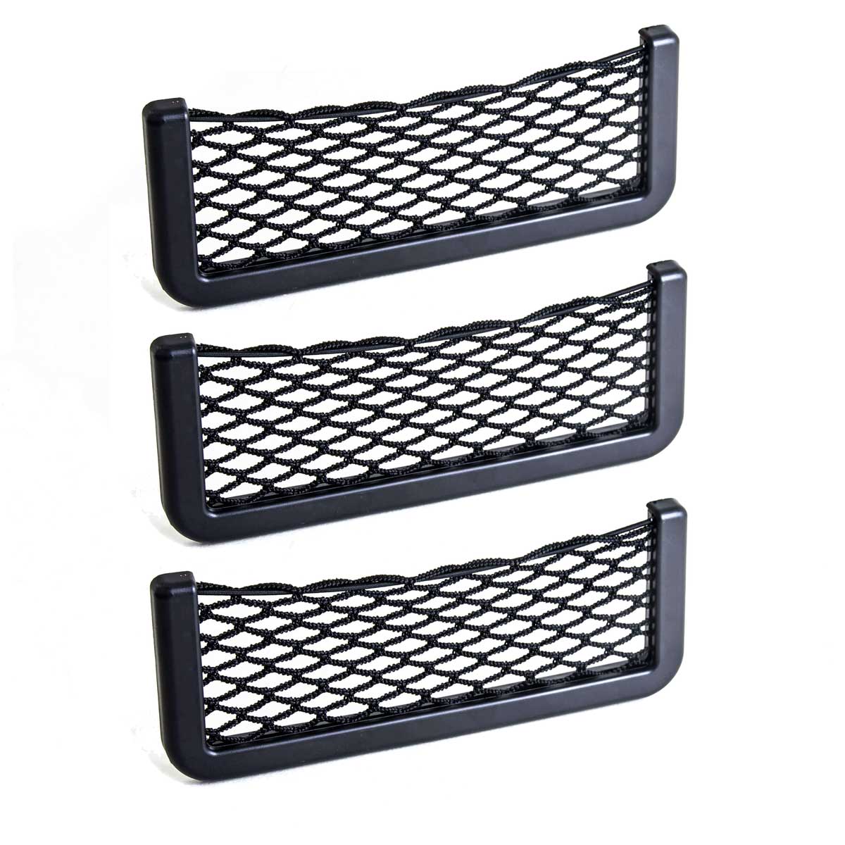 Pyramid Self Adhesive Storage Pocket Black Pack Of 3 (Large) -   Pyramid Motorcycle Accessories