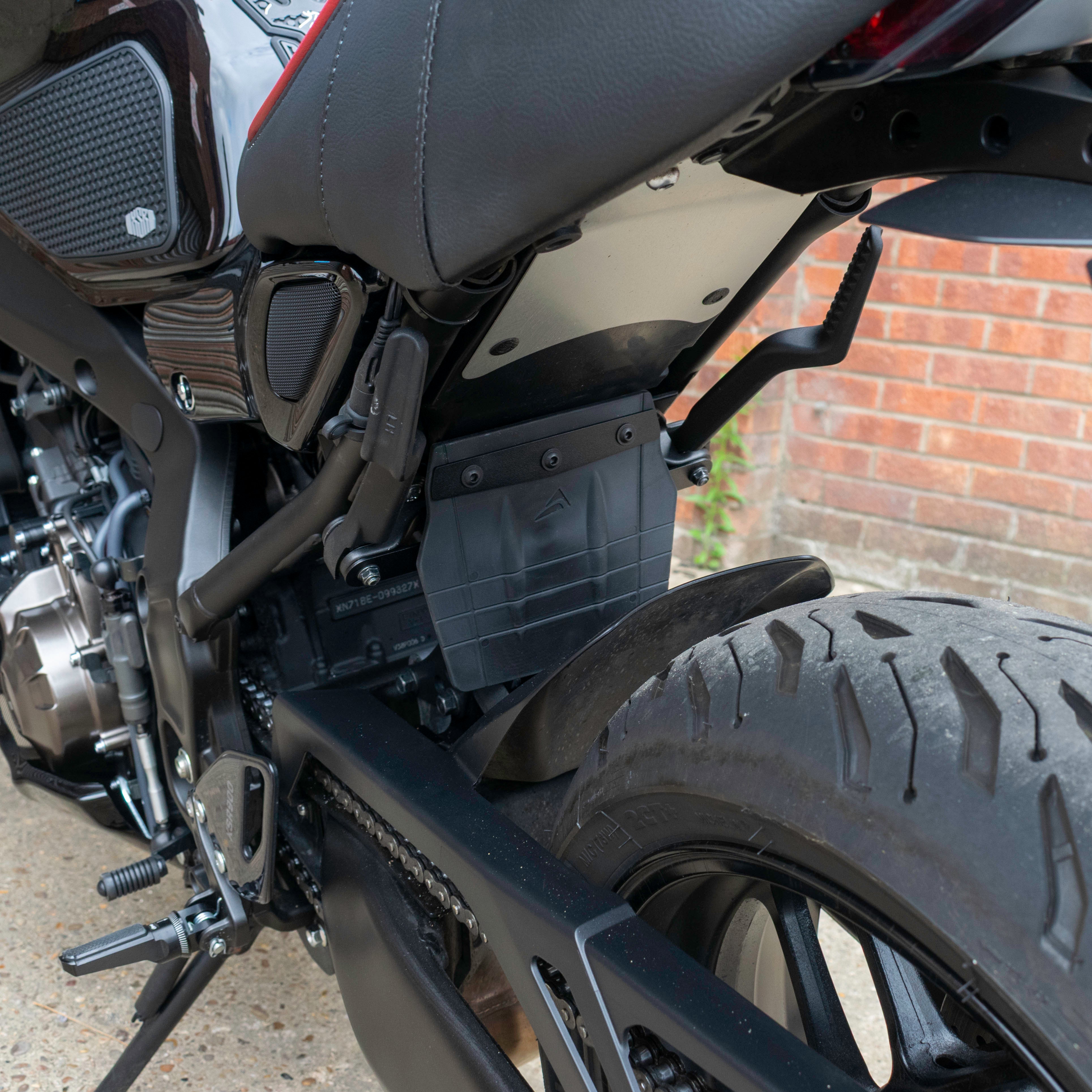 Pyramid Shock Shield | Black | Yamaha XSR 900 2022>Current-Shock Shields-Pyramid Motorcycle Accessories