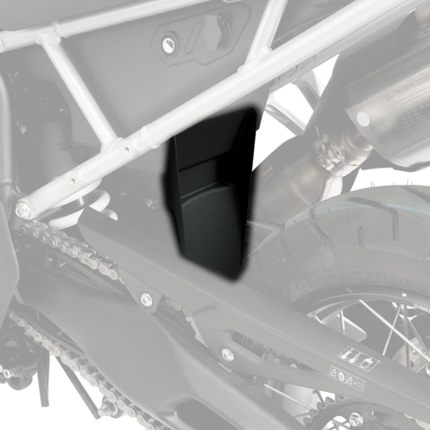 Pyramid Shock Shield | Matte Black | Triumph Tiger Sport 850 2021>Current-816003M-Shock Shields-Pyramid Motorcycle Accessories