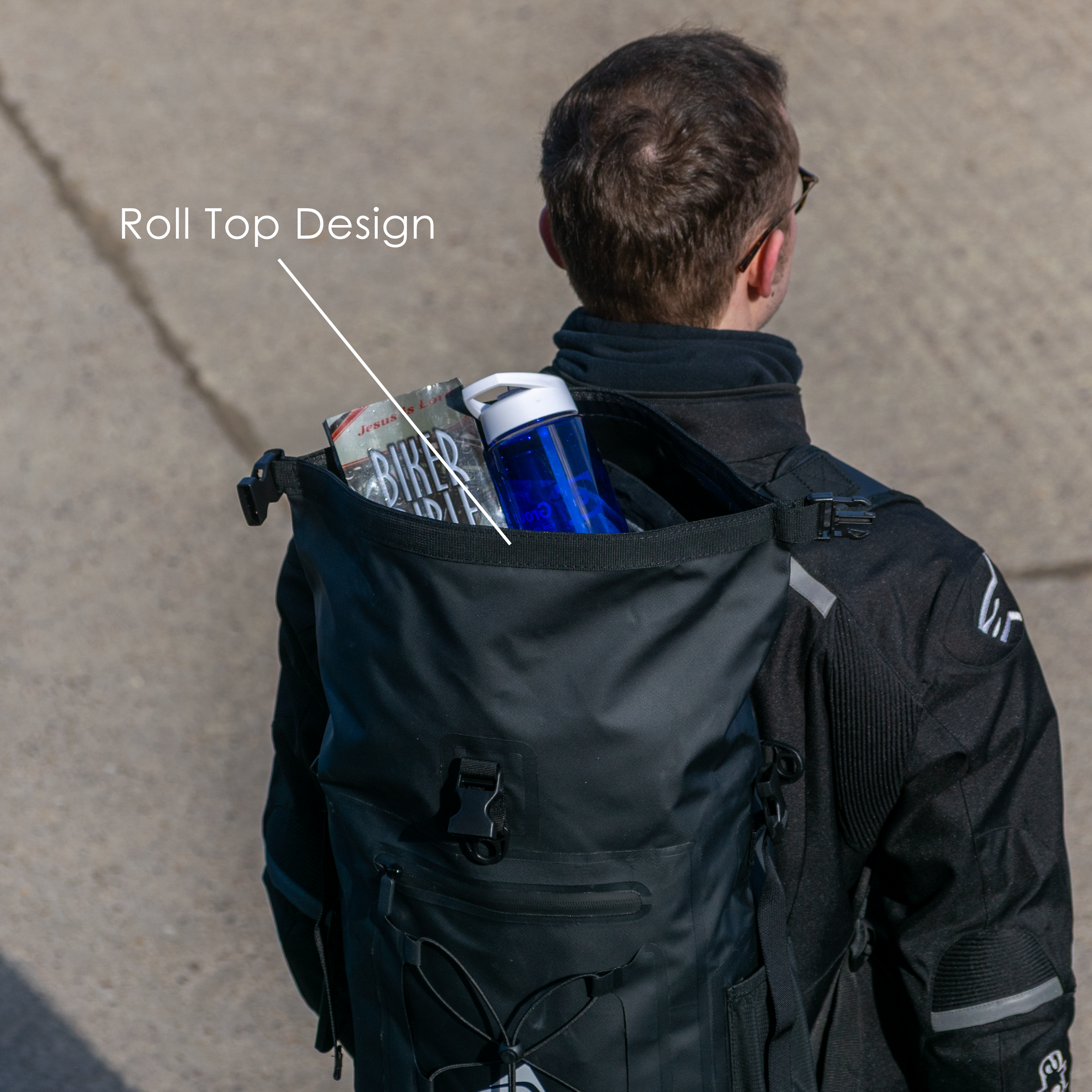Pyramid Waterproof 35L Motorcycle Backpack | Black-Bags-Pyramid Motorcycle Accessories