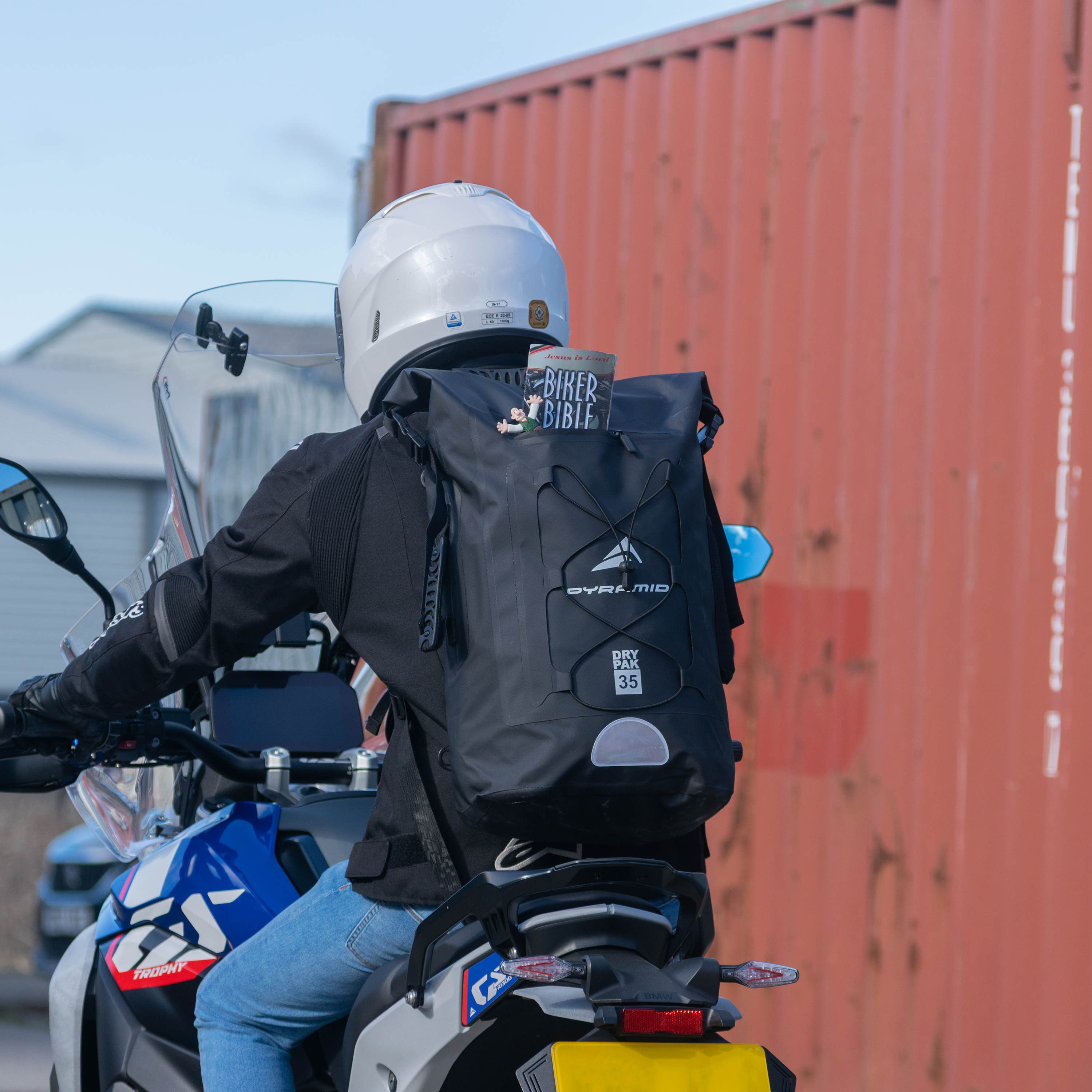 Pyramid Waterproof 35L Motorcycle Backpack | Black-Bags-Pyramid Motorcycle Accessories