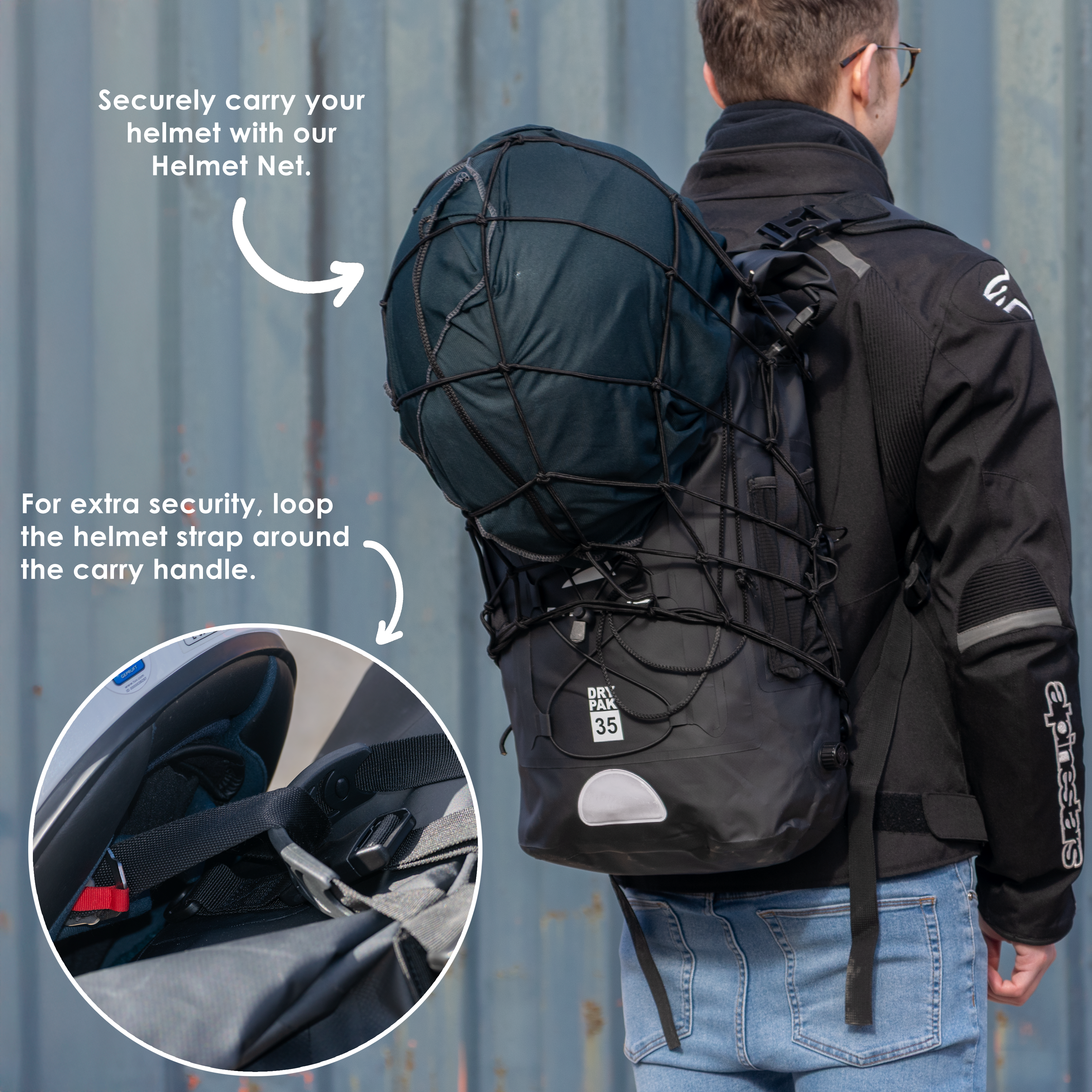 Pyramid Waterproof 35L Motorcycle Backpack | Black-Bags-Pyramid Motorcycle Accessories