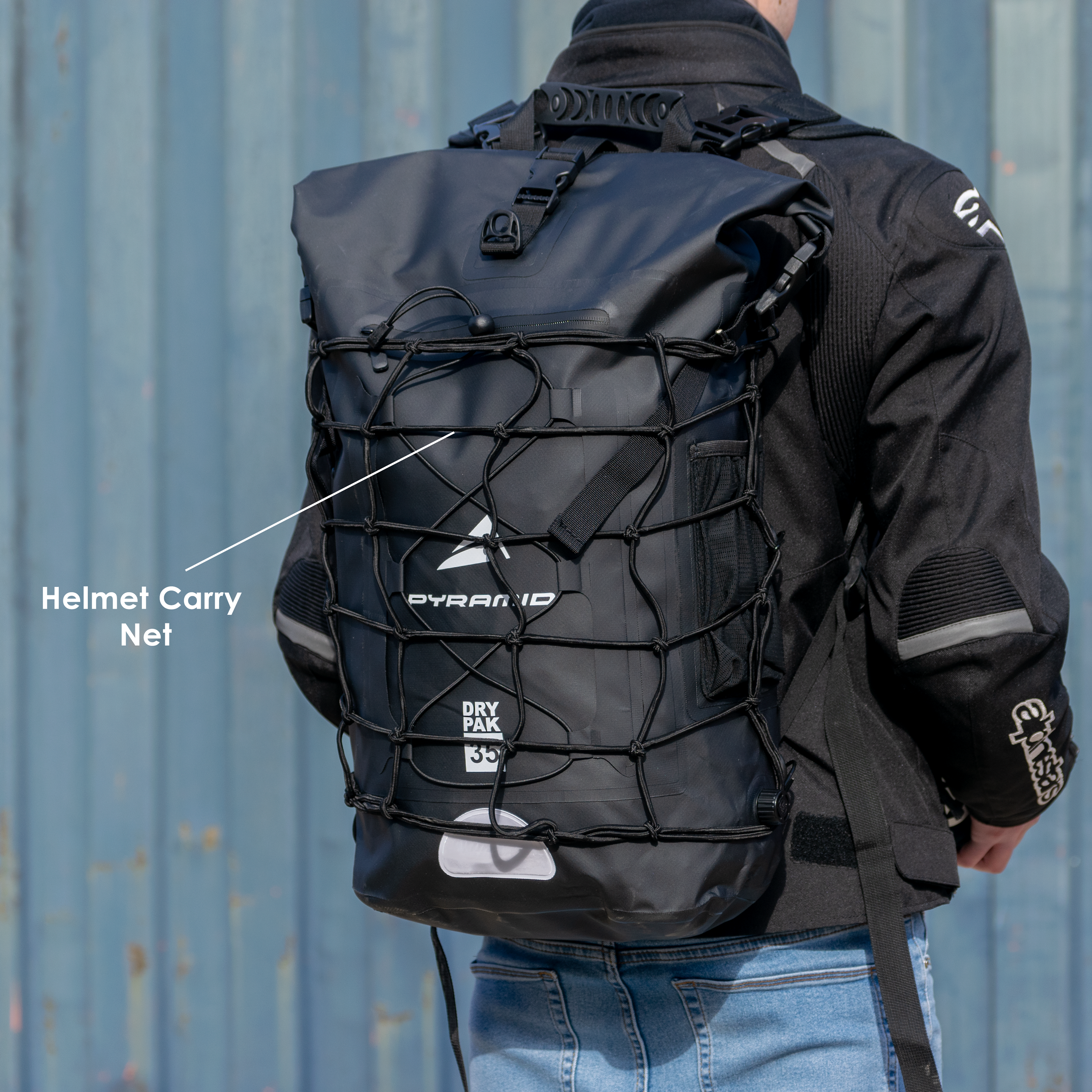 Pyramid Waterproof 35L Motorcycle Backpack | Black-Bags-Pyramid Motorcycle Accessories