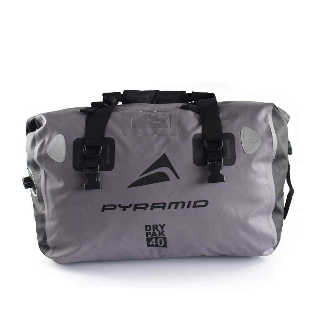 Pyramid Waterproof 40L Motorcycle Duffle Bag | Grey-LUG001G-Bags-Pyramid Motorcycle Accessories
