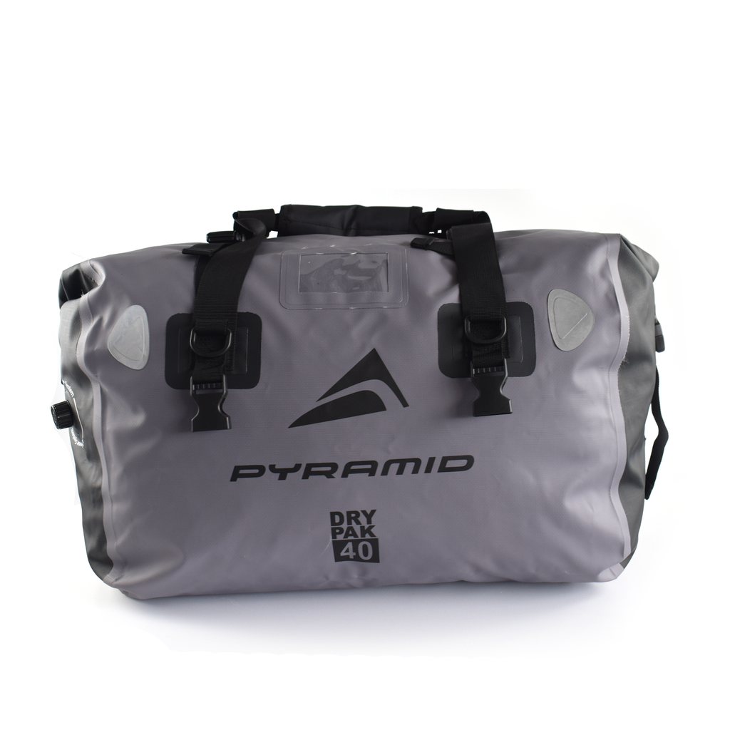 Pyramid Waterproof 40L Motorcycle Duffle Bag | Grey-Bags-Pyramid Motorcycle Accessories