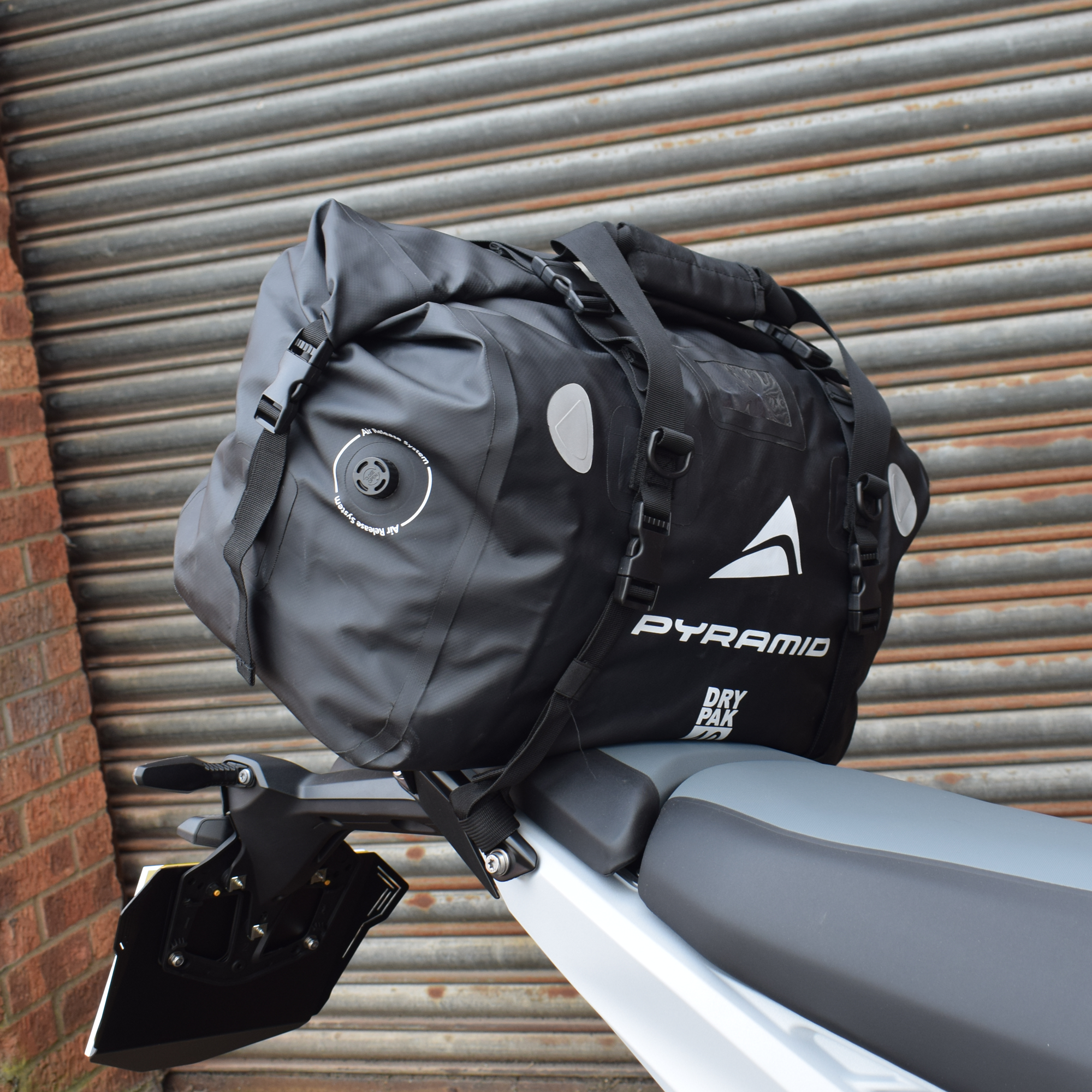 Pyramid Waterproof 40L Motorcycle Duffle Bag | Grey-LUG001G-Bags-Pyramid Motorcycle Accessories